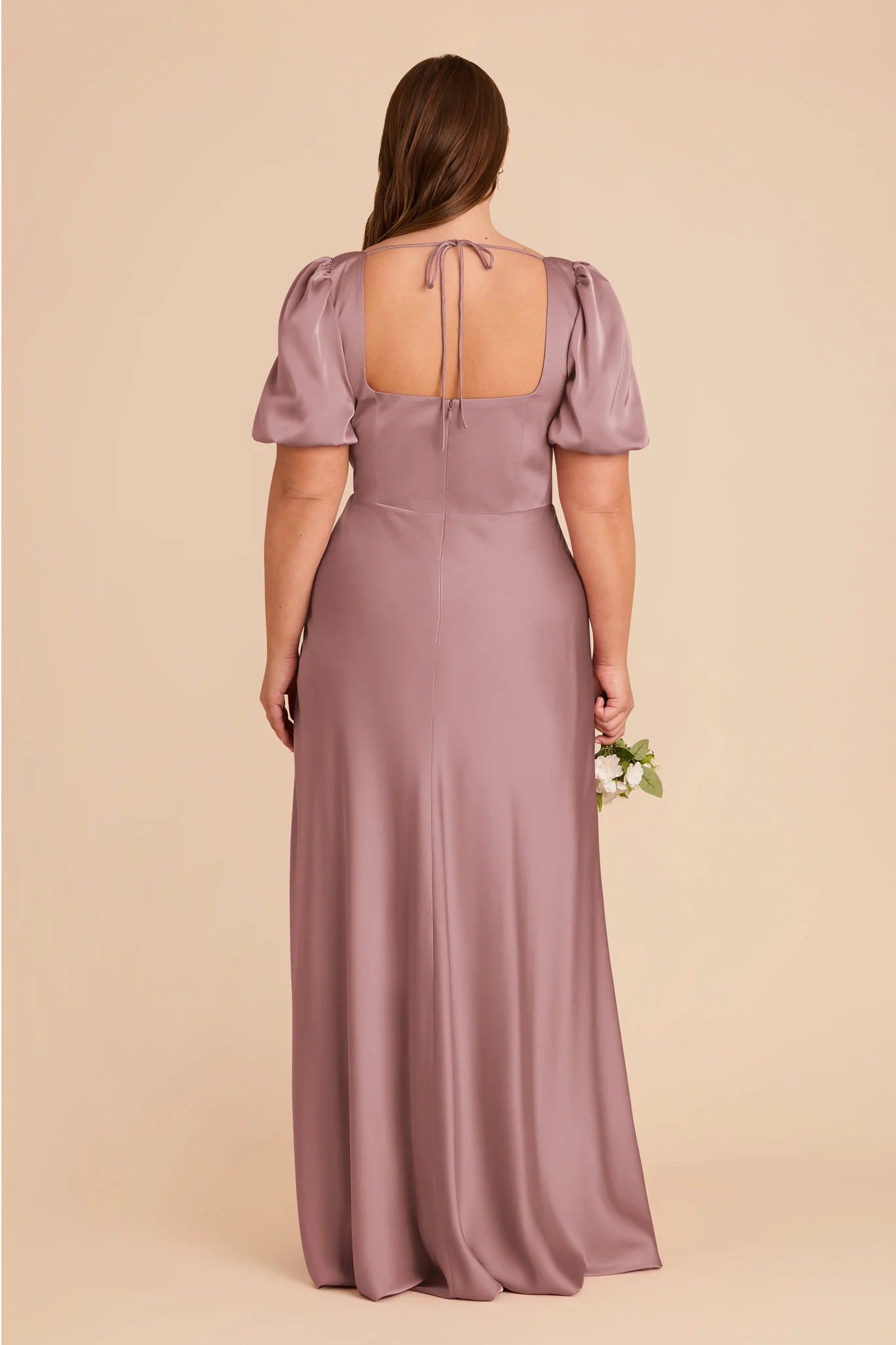 Judy Matte Satin Dress - Dark Mauve - Image 8