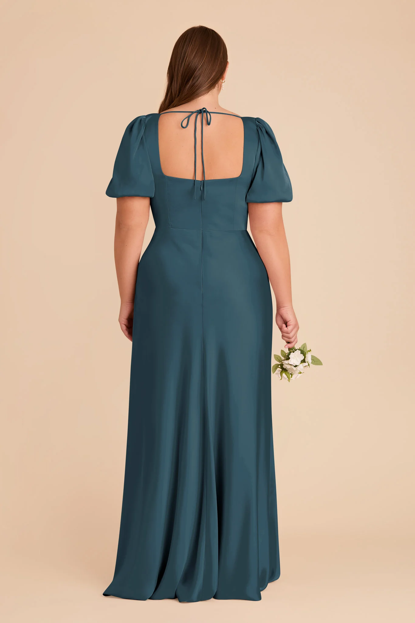 Judy Matte Satin Dress - Dark Teal - Image 10