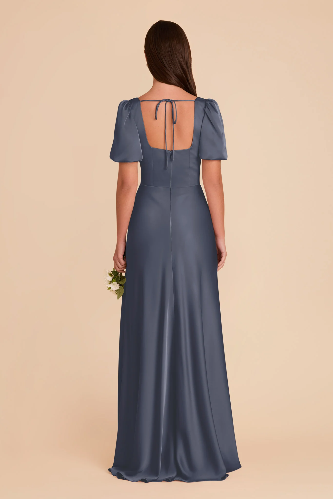 Judy Matte Satin Dress - Dusk Blue - Image 6