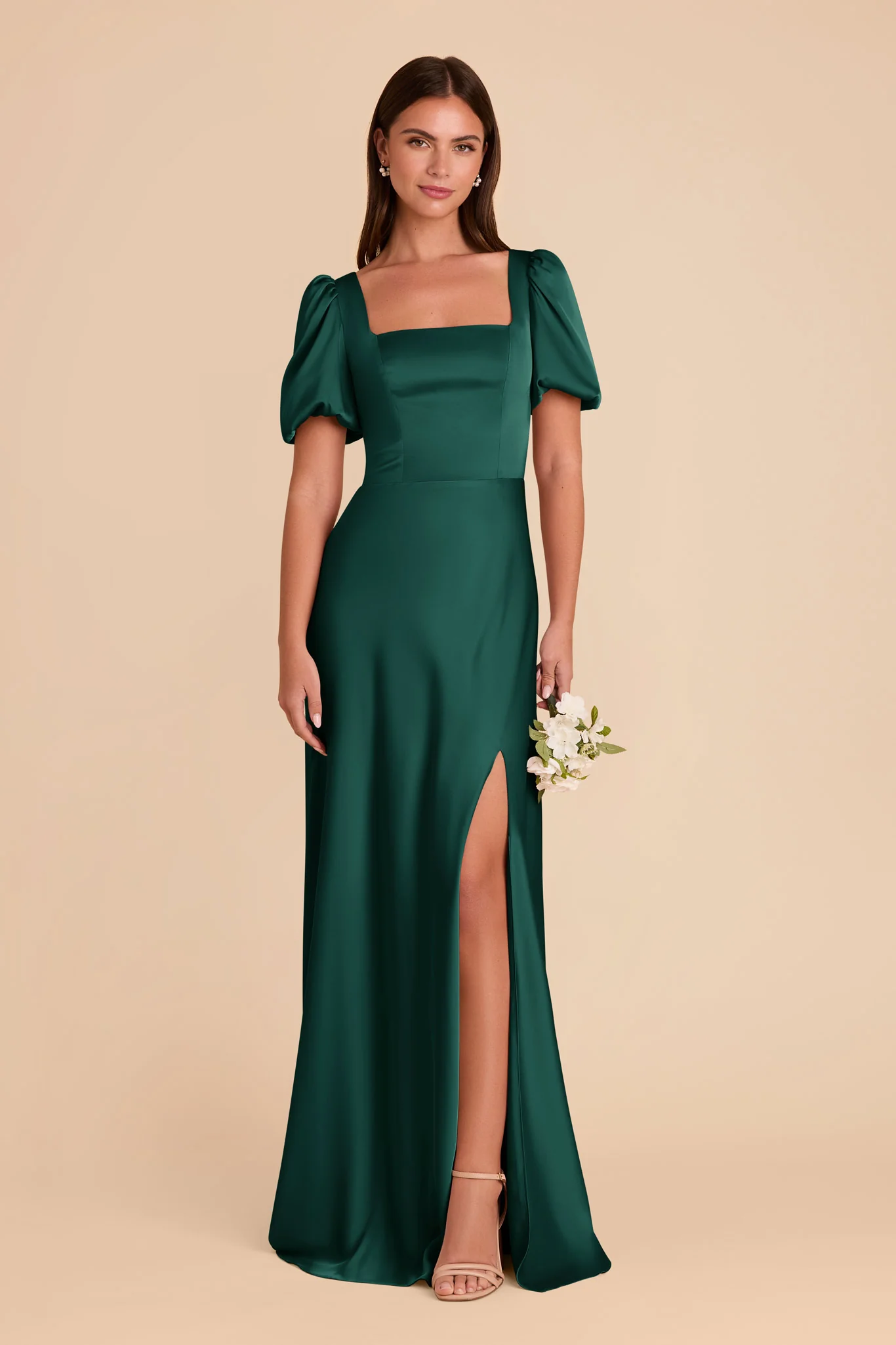 Judy Matte Satin Dress - Emerald