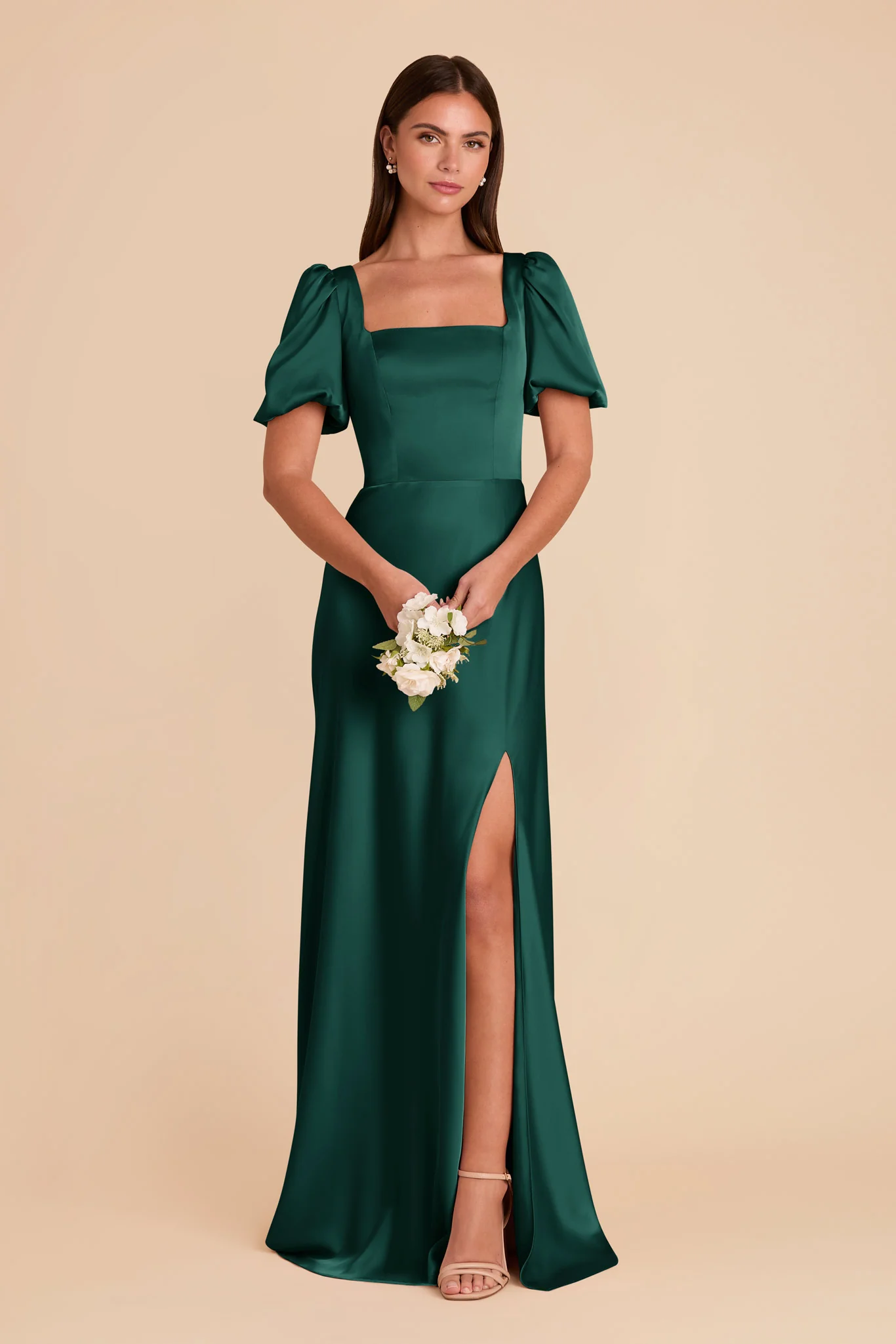 Judy Matte Satin Dress - Emerald - Image 3