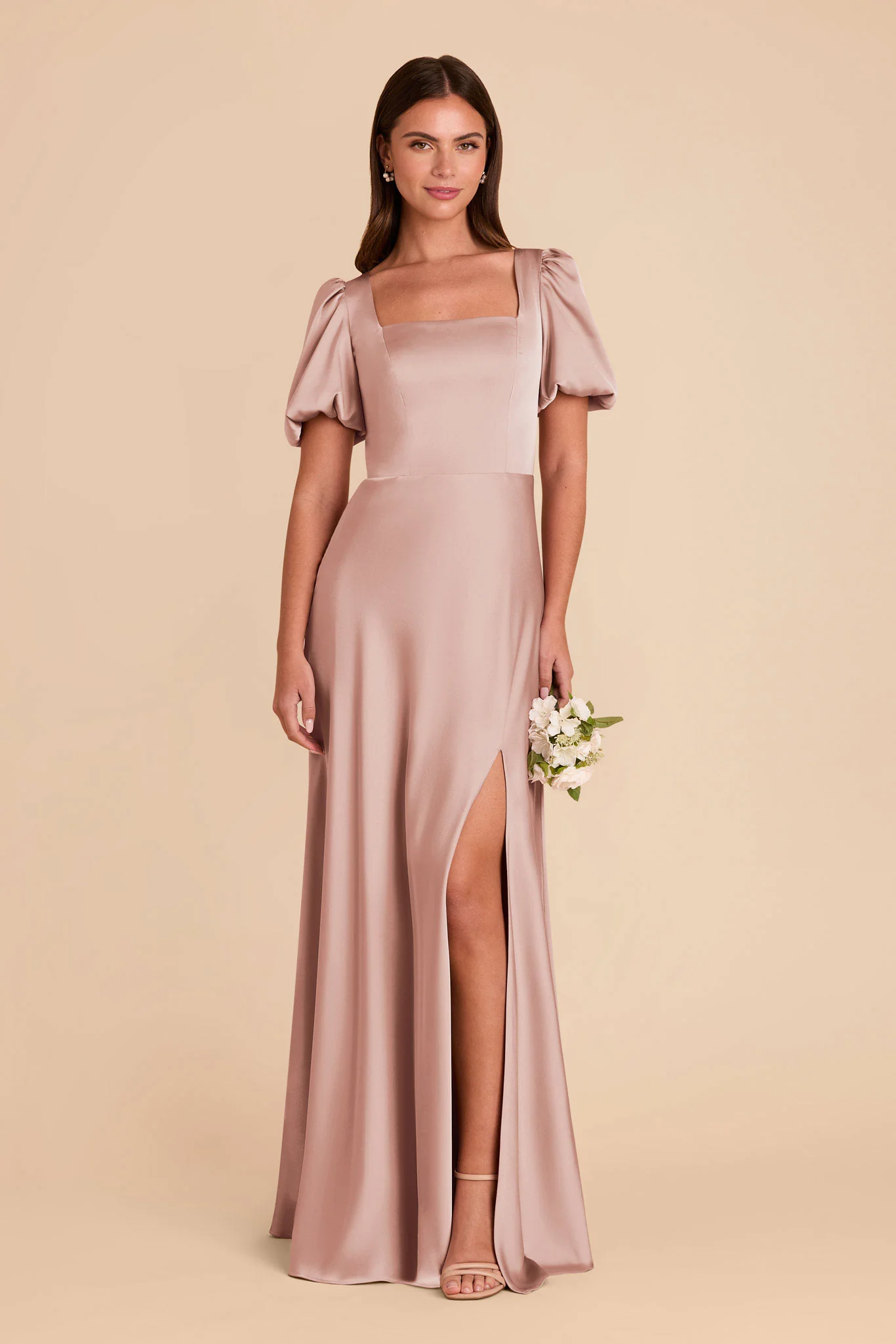 Judy Matte Satin Dress - English Rose
