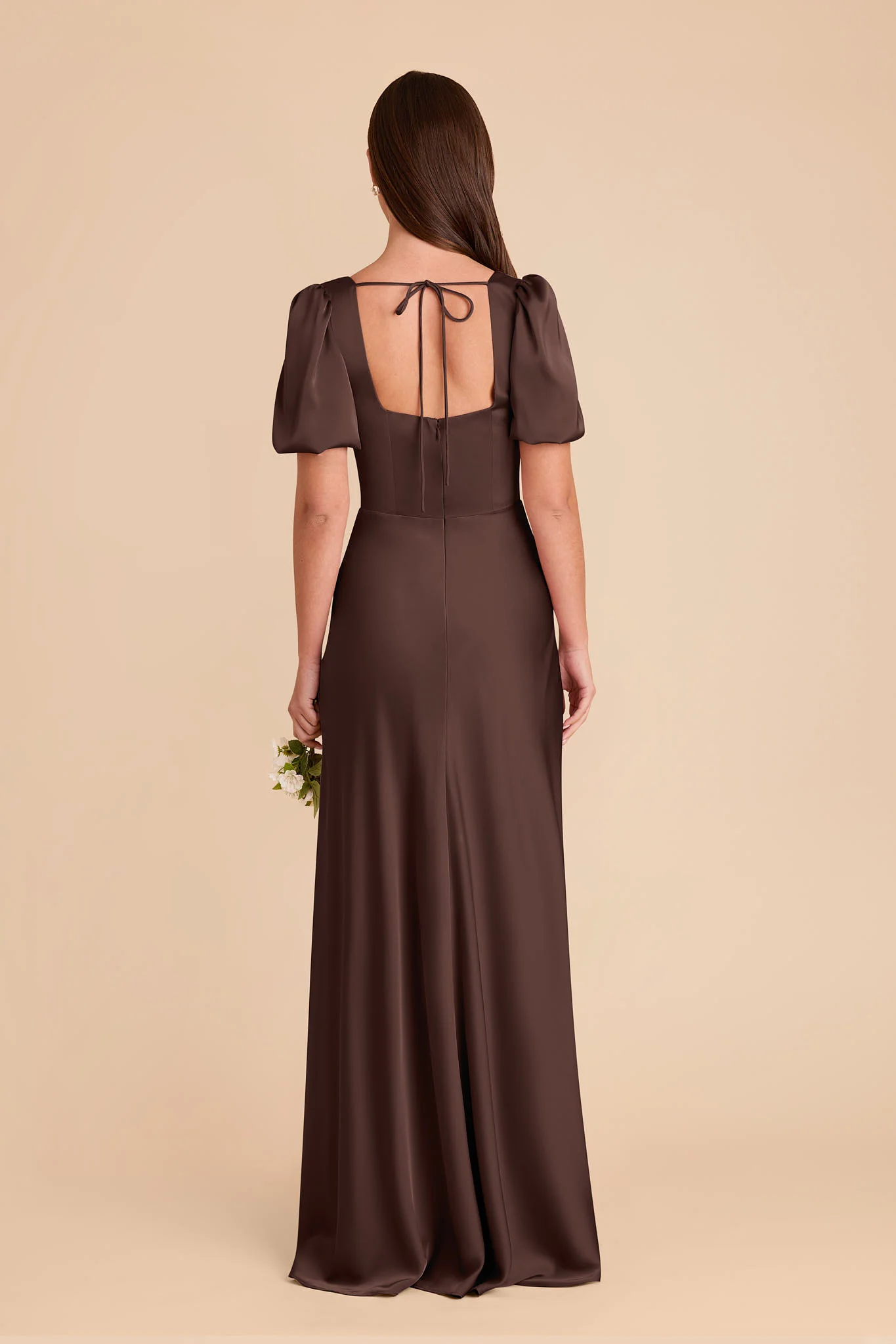 Judy Matte Satin Dress - Espresso - Image 4