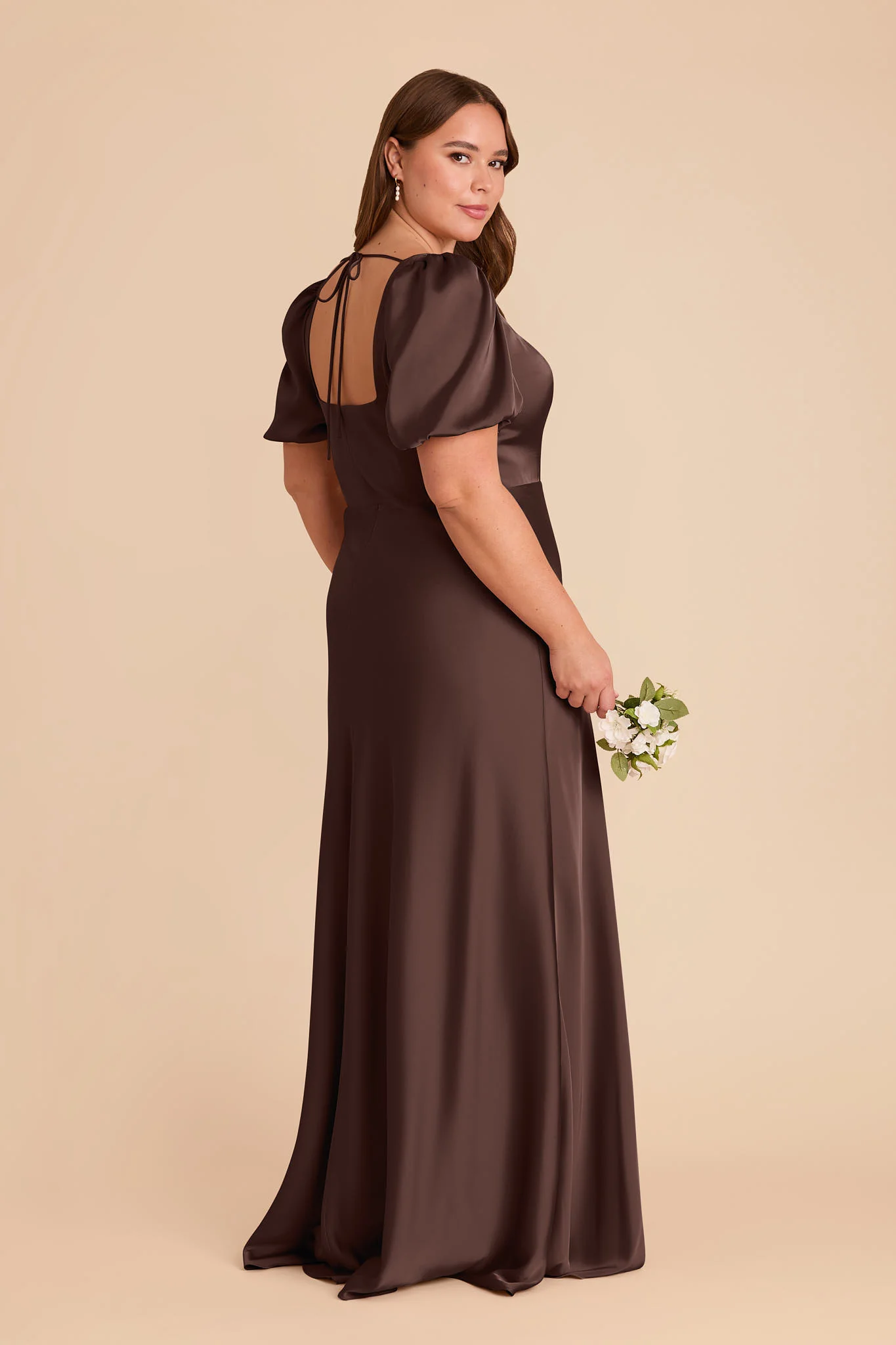 Judy Matte Satin Dress - Espresso - Image 6