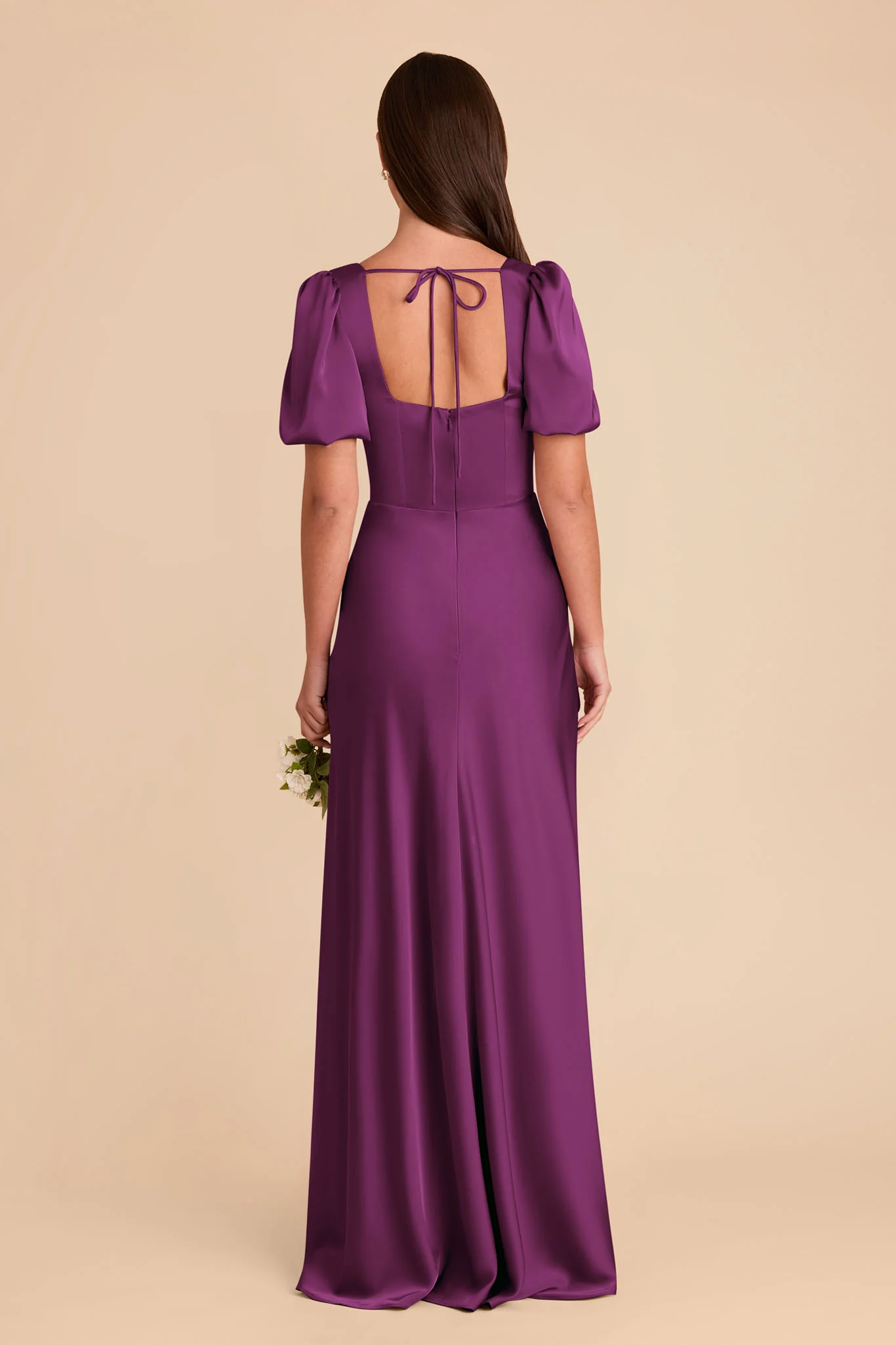 Judy Matte Satin Dress - Fig - Image 5
