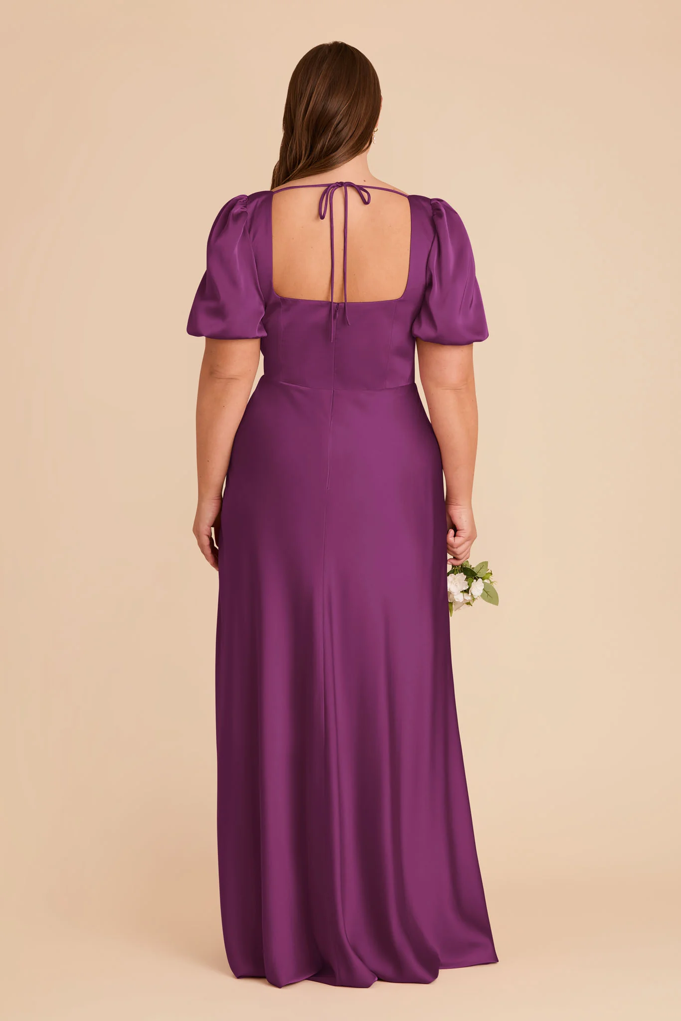 Judy Matte Satin Dress - Fig - Image 8