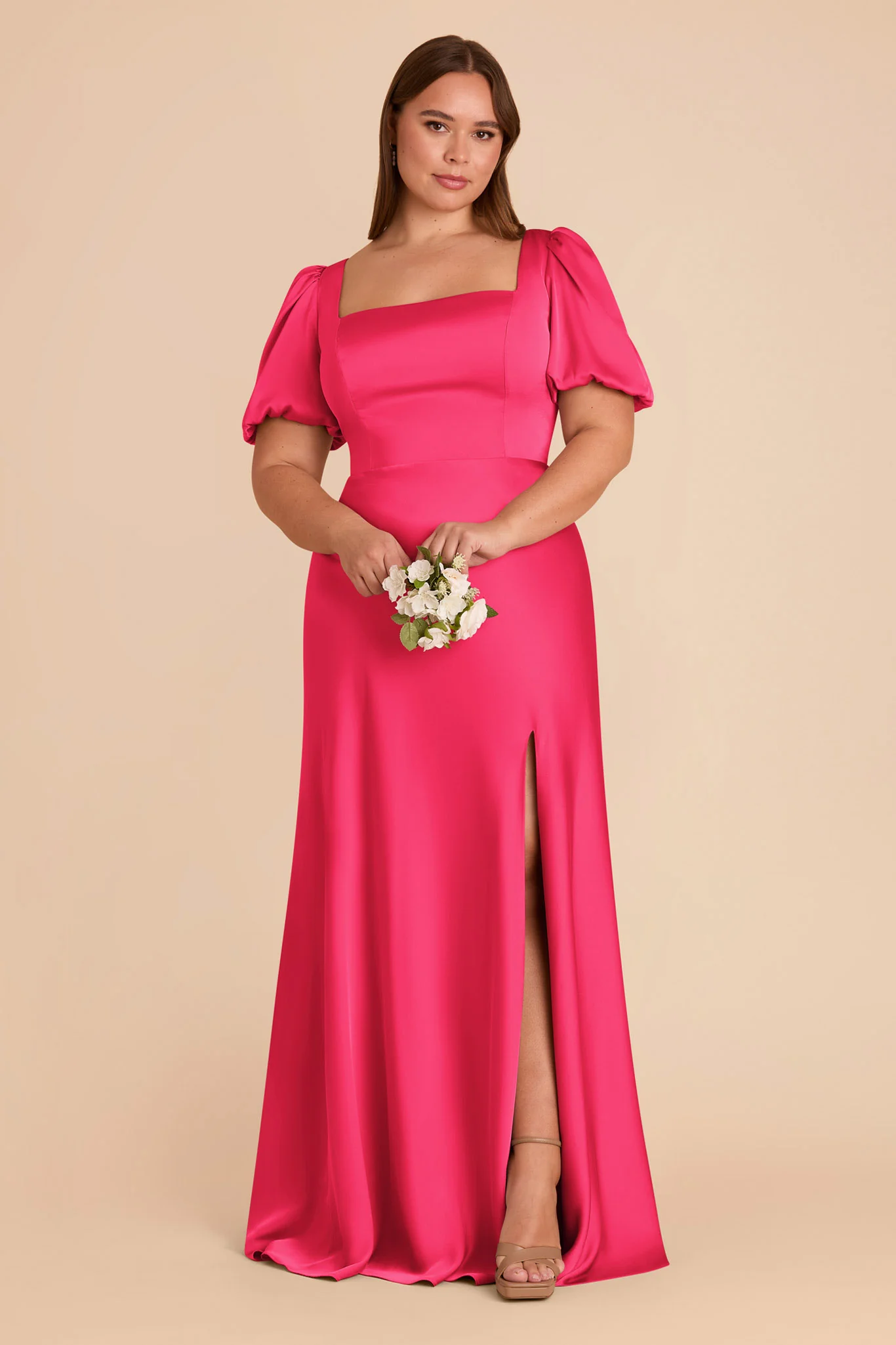 Judy Matte Satin Dress - Fuchsia - Image 6
