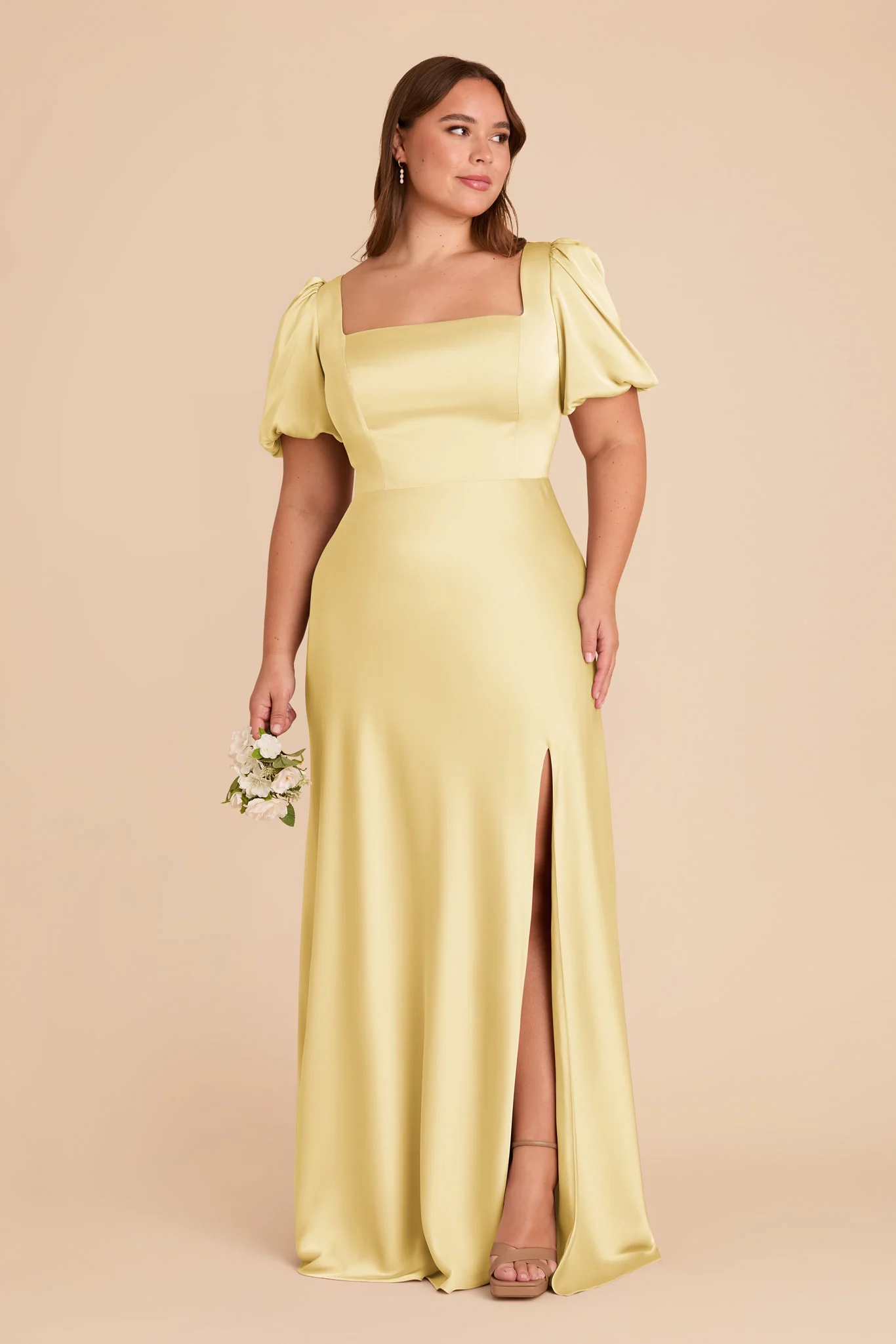 Judy Matte Satin Dress - Lemon Sorbet - Image 7