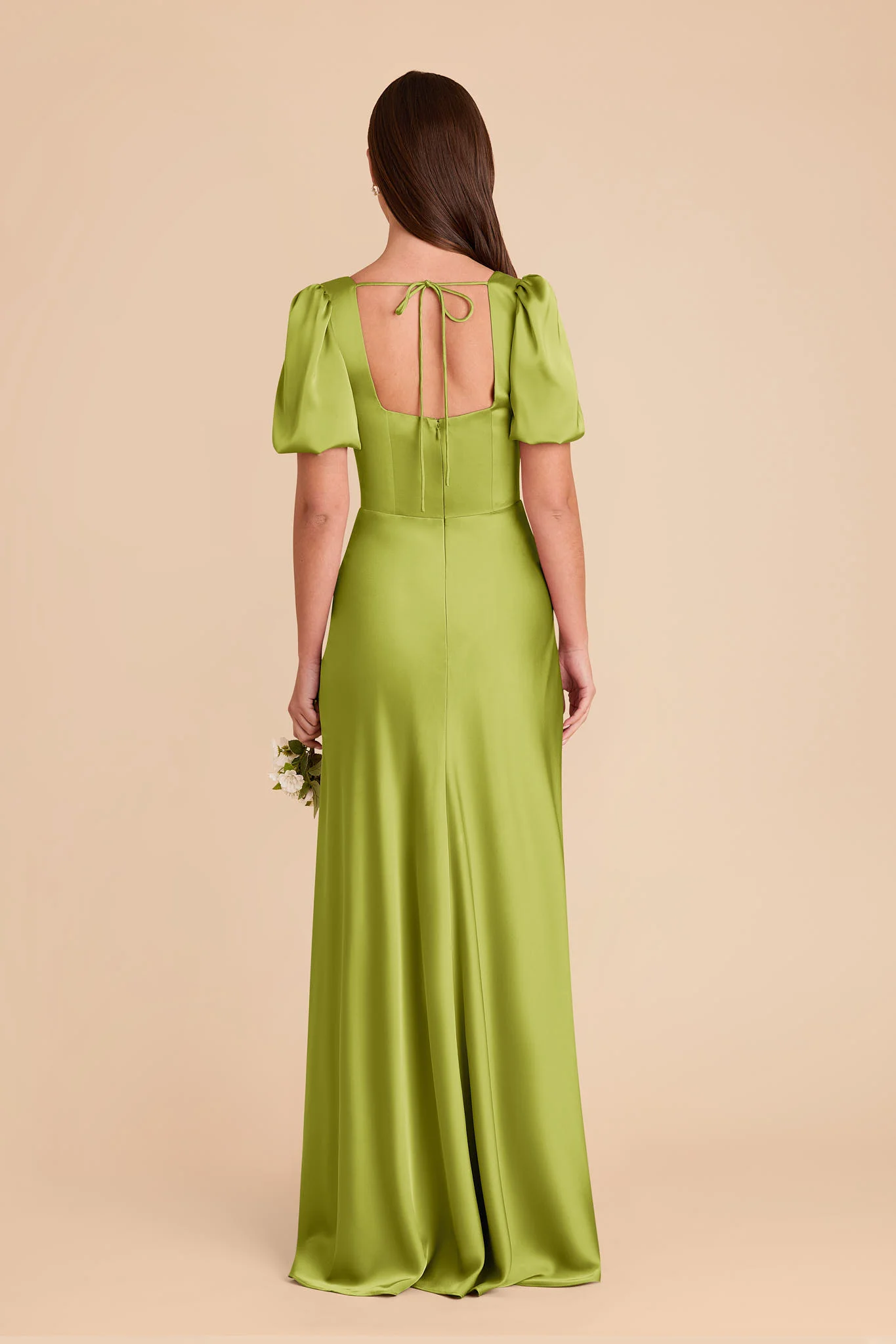 Judy Matte Satin Dress - Matcha - Image 4