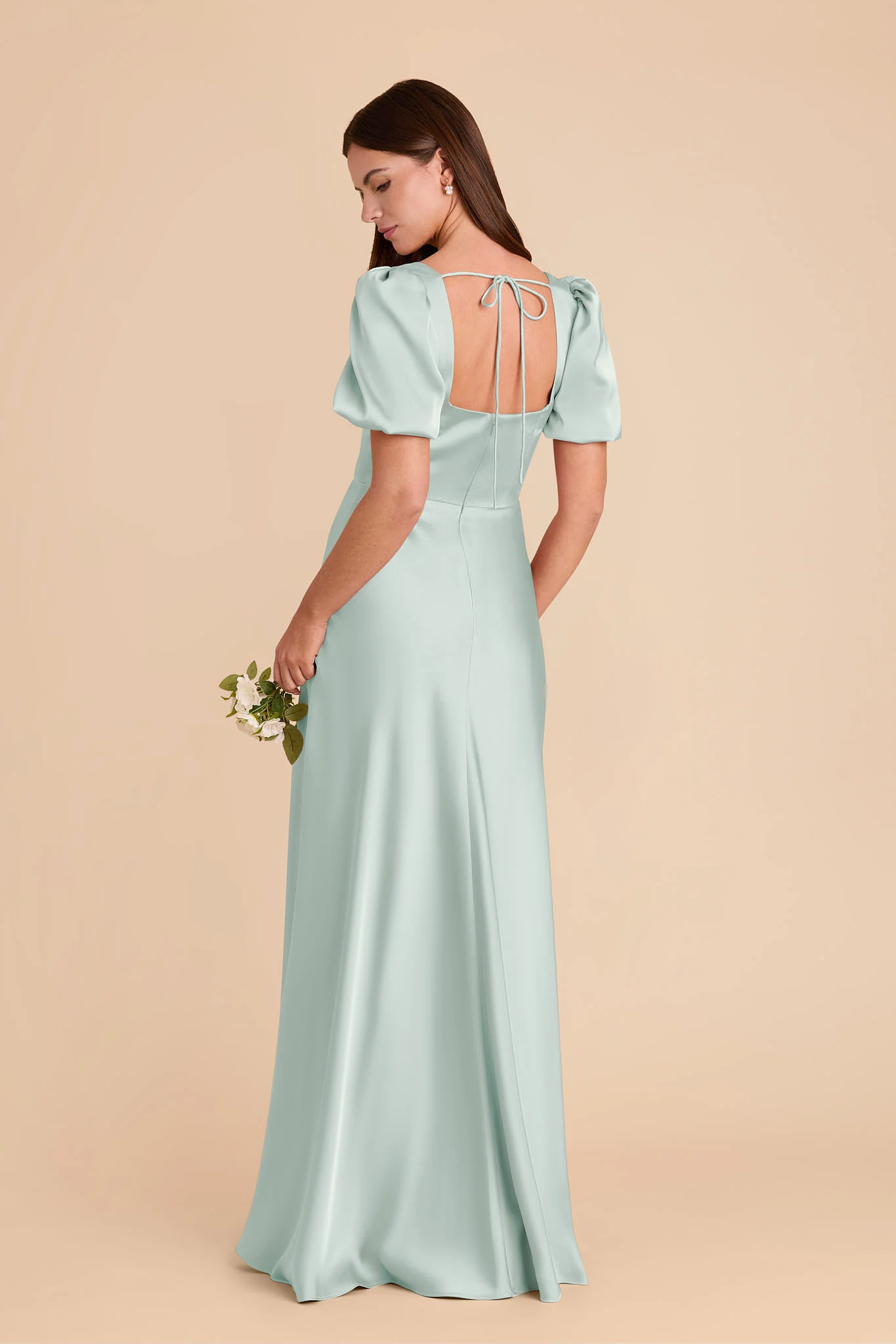 Judy Matte Satin Dress - Mint - Image 4