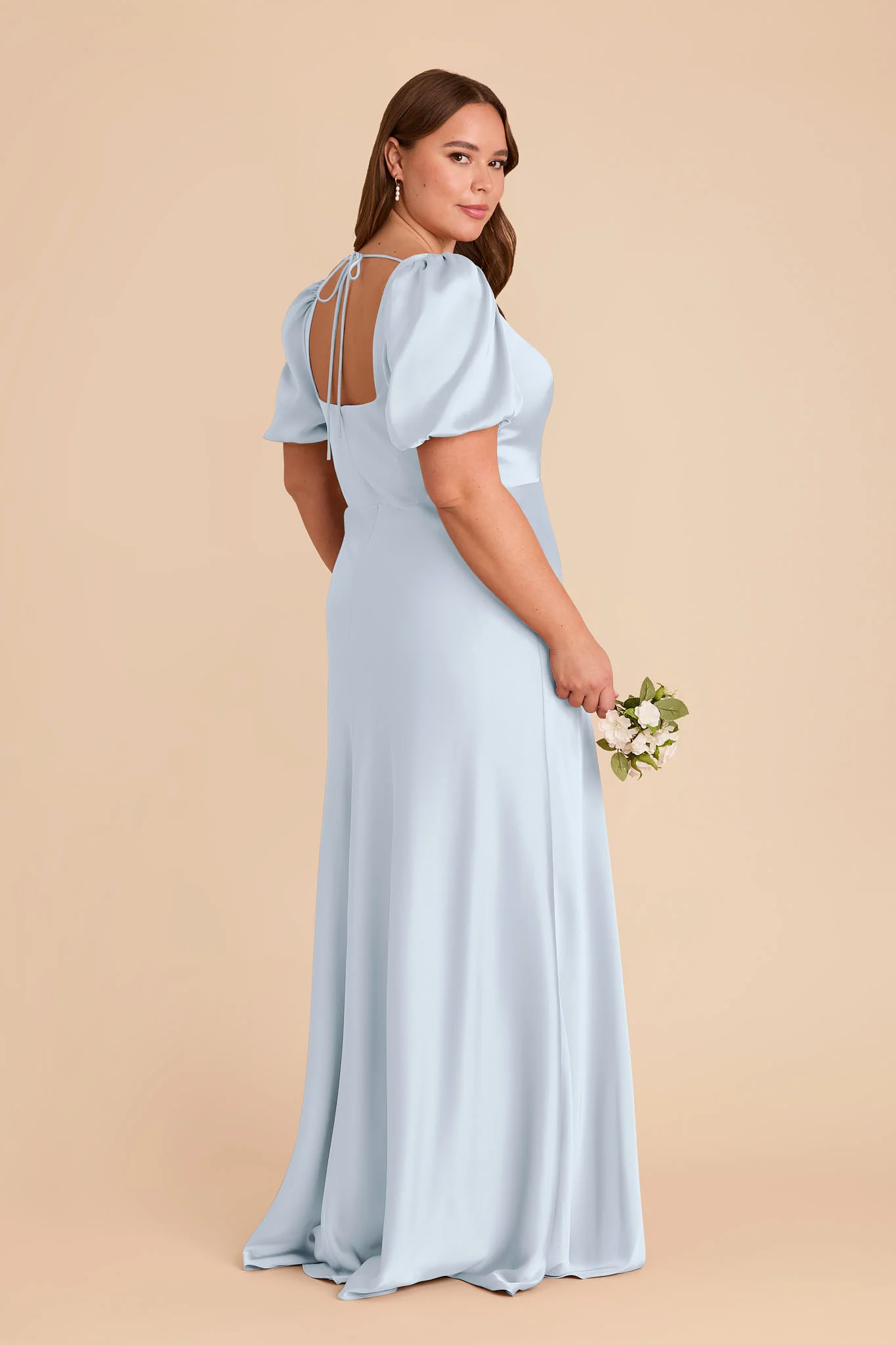 Judy Matte Satin Dress - Mist Blue - Image 7