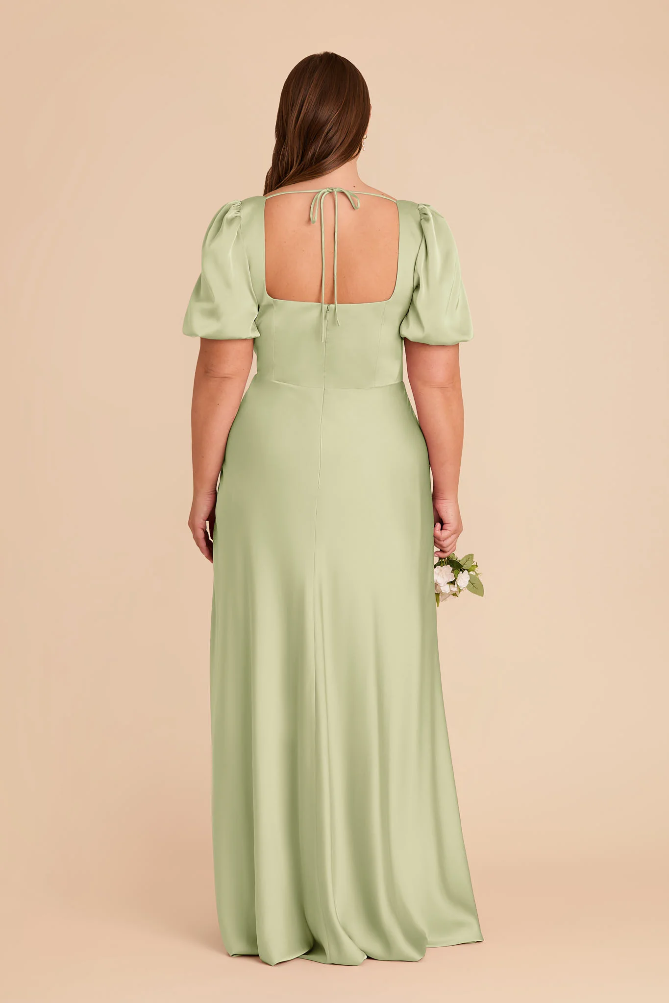 Judy Matte Satin Dress - Pale Pistachio - Image 7