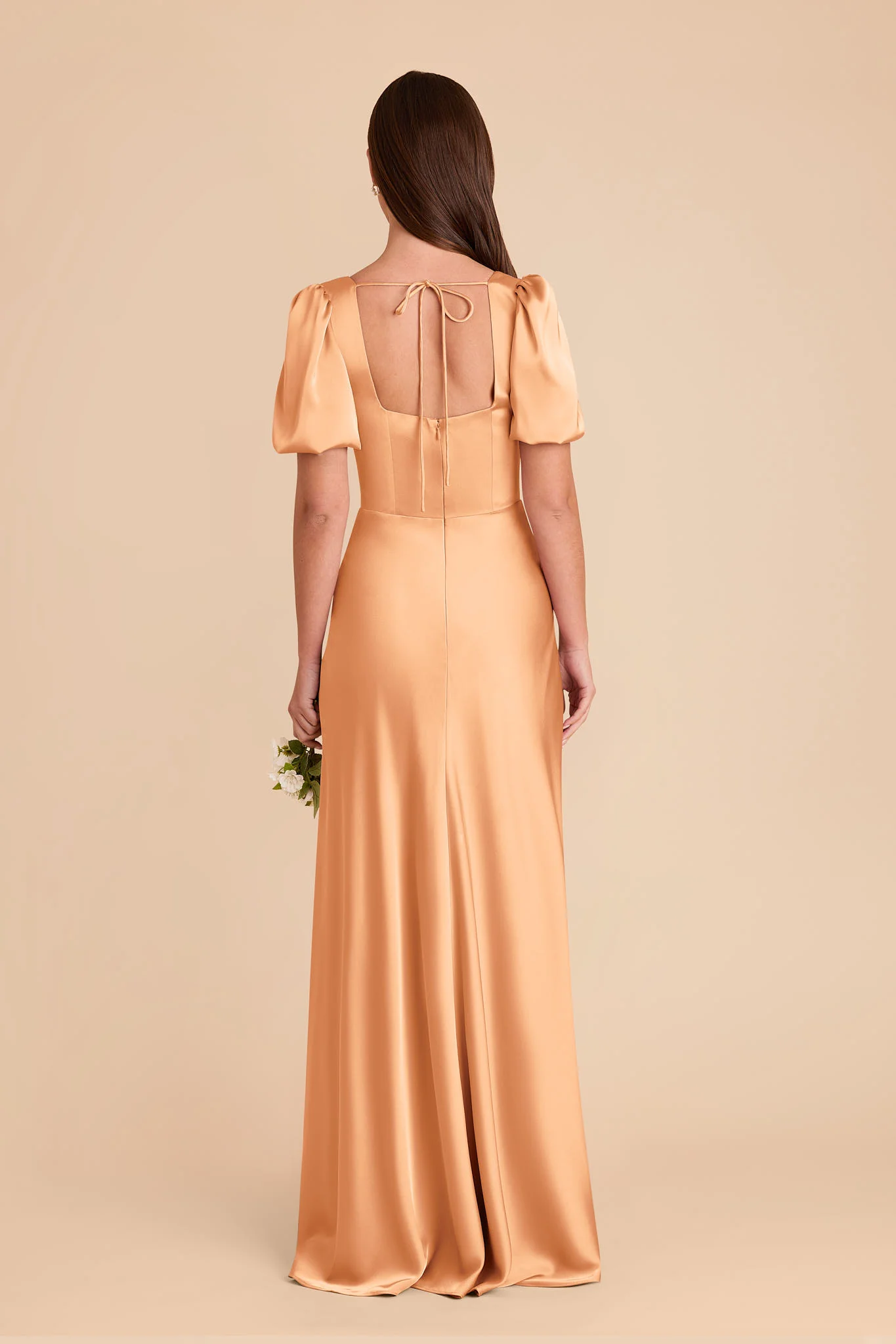 Judy Matte Satin Dress - Peach - Image 4