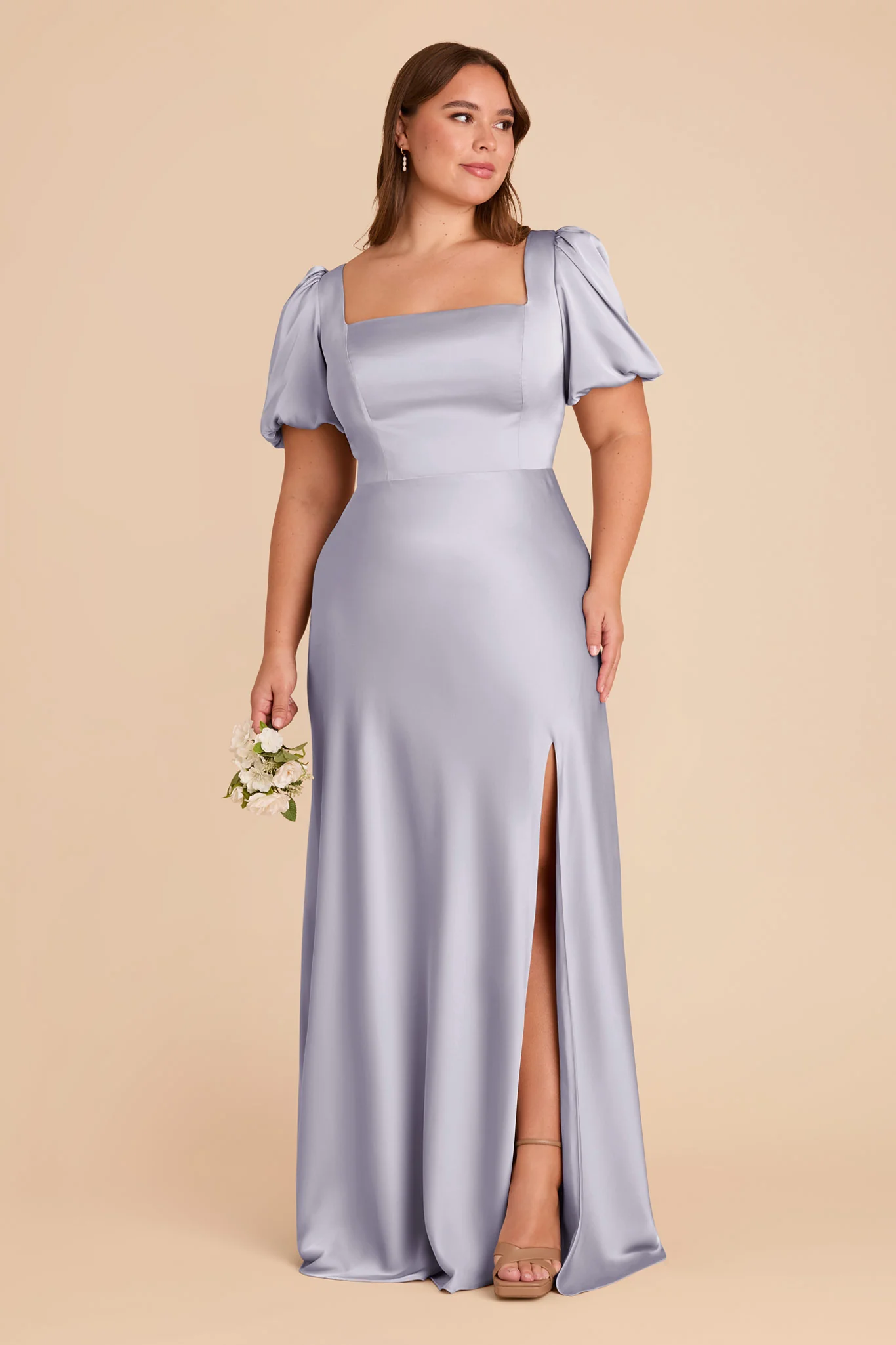 Judy Matte Satin Dress - Periwinkle Blue - Image 2