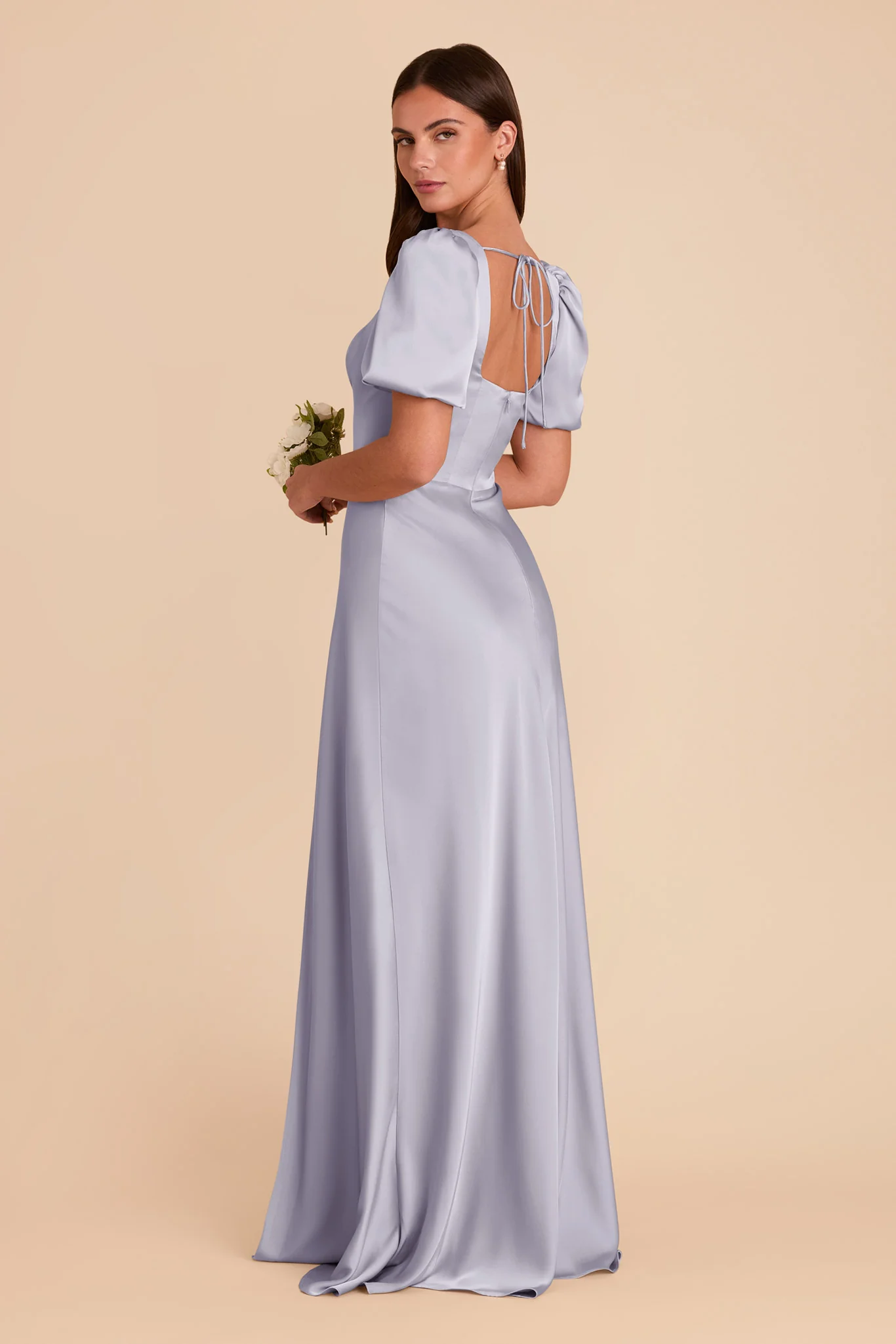 Judy Matte Satin Dress - Periwinkle Blue - Image 5