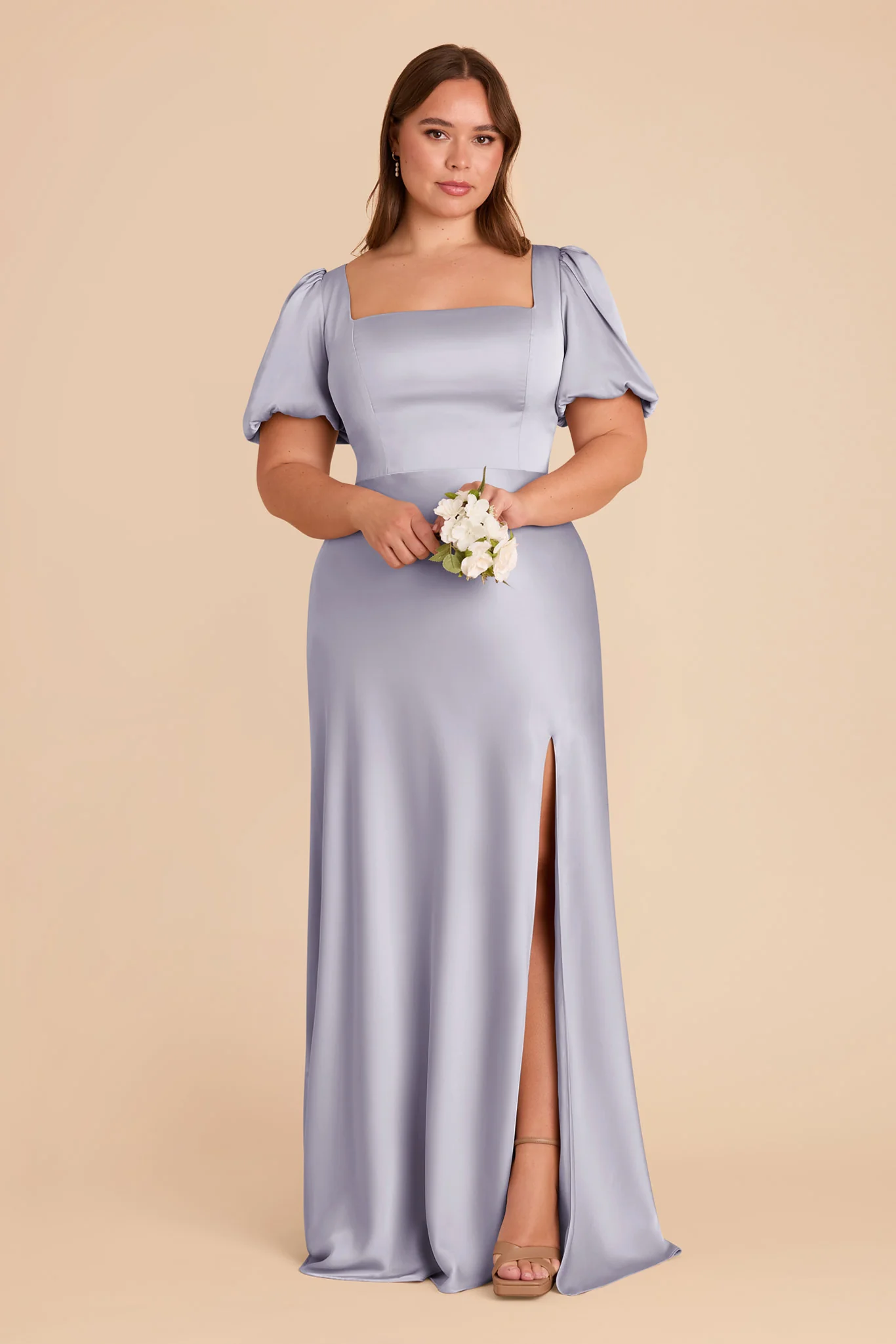 Judy Matte Satin Dress - Periwinkle Blue - Image 8