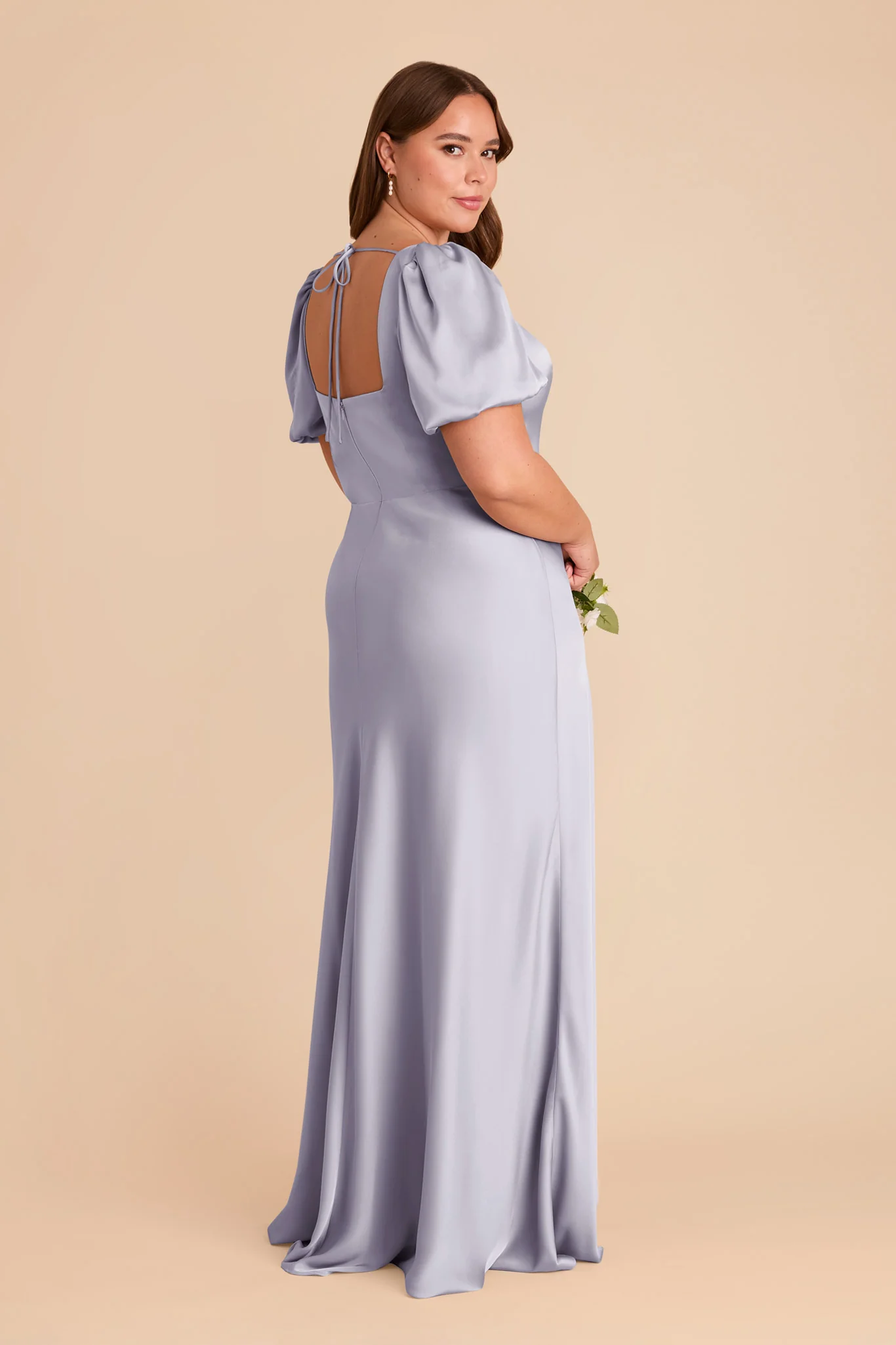Judy Matte Satin Dress - Periwinkle Blue - Image 9