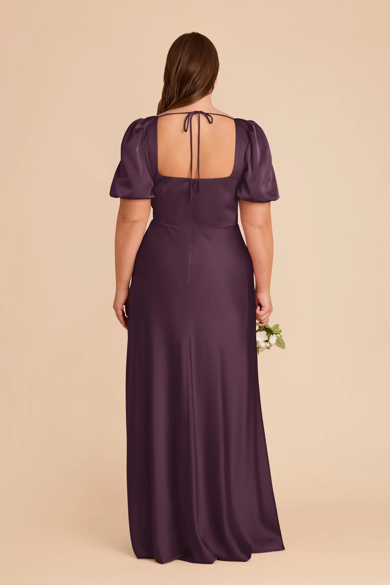 Judy Matte Satin Dress - Plum - Image 8