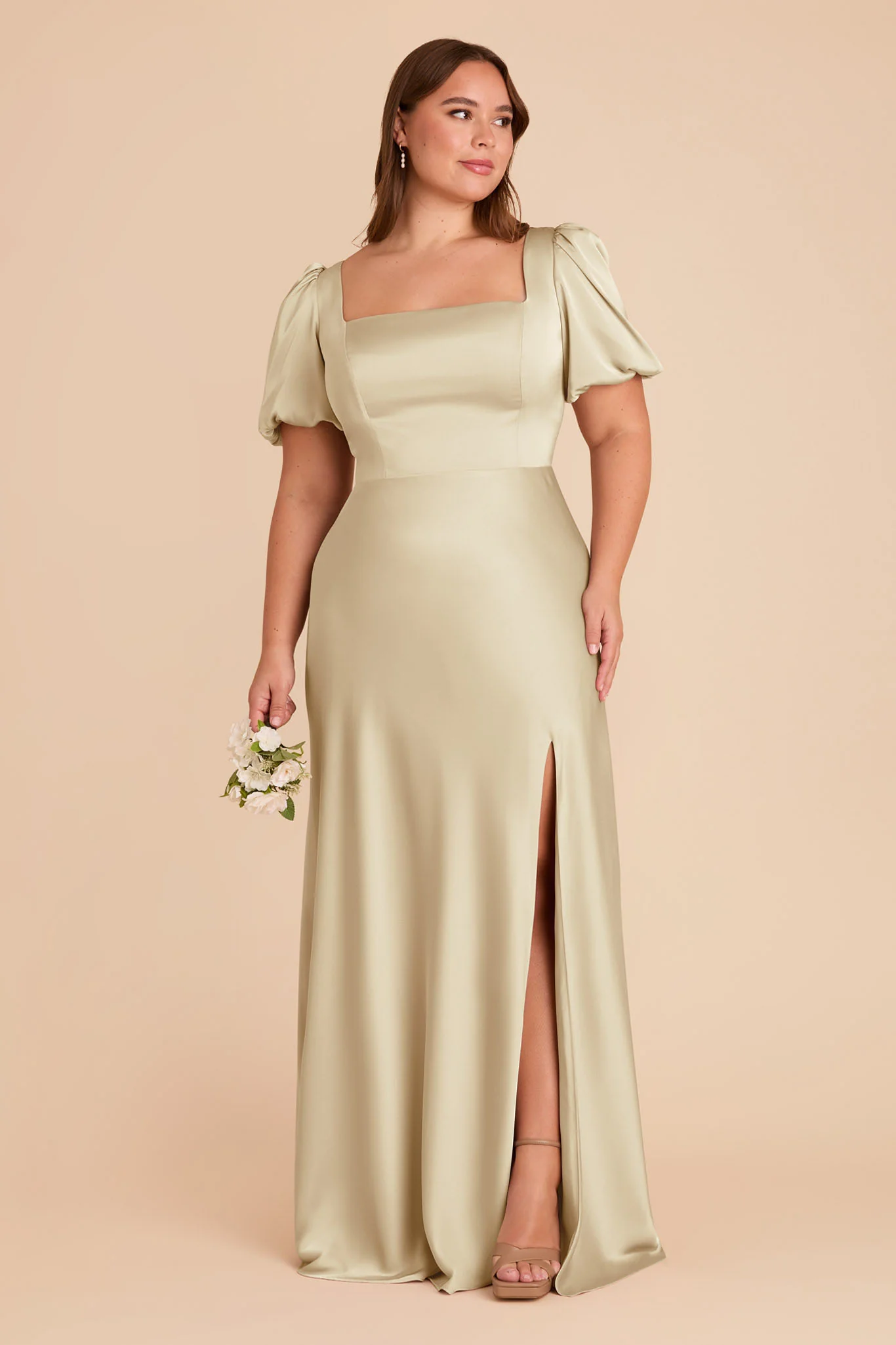 Judy Matte Satin Dress - Prosecco - Image 7
