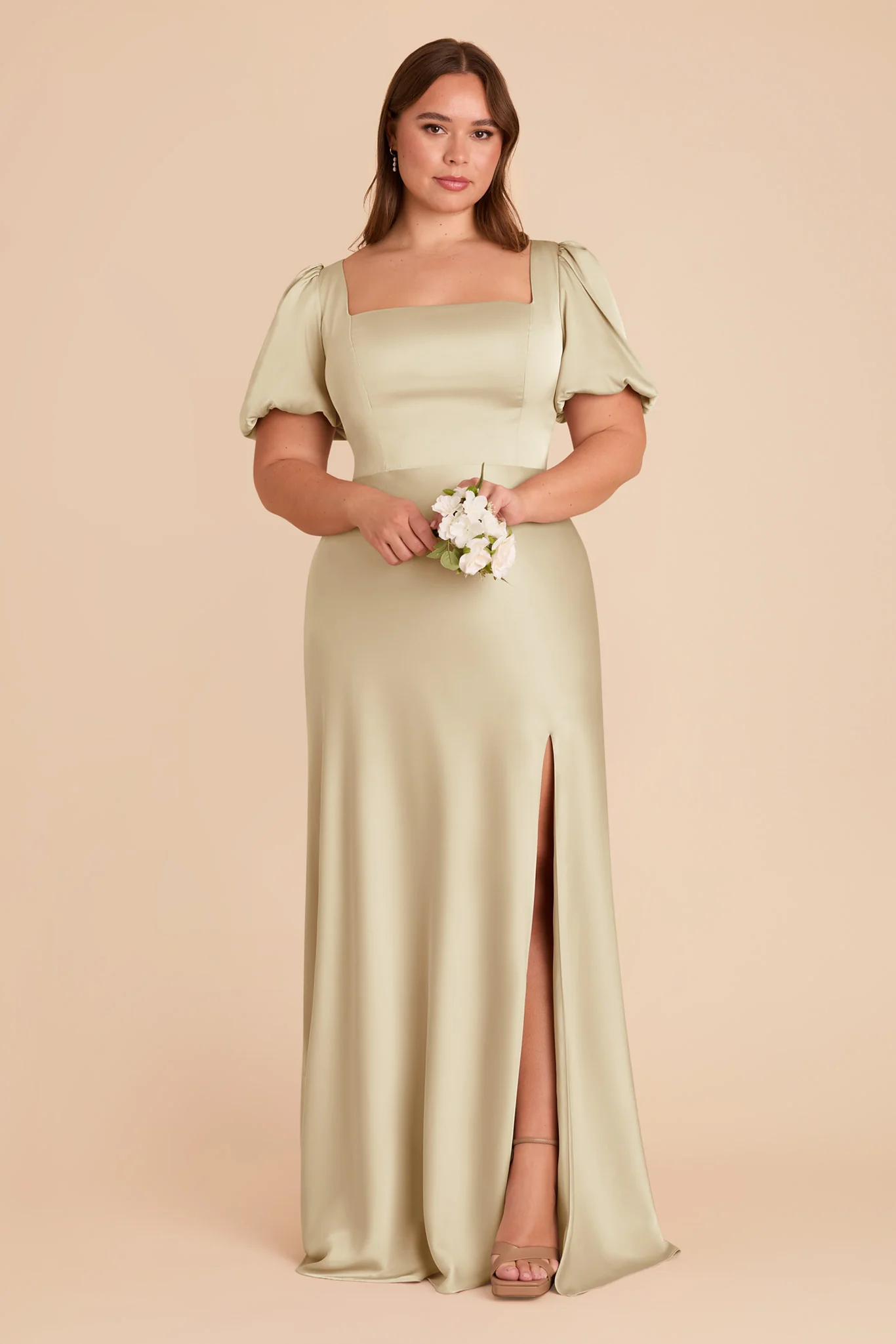 Judy Matte Satin Dress - Prosecco - Image 8