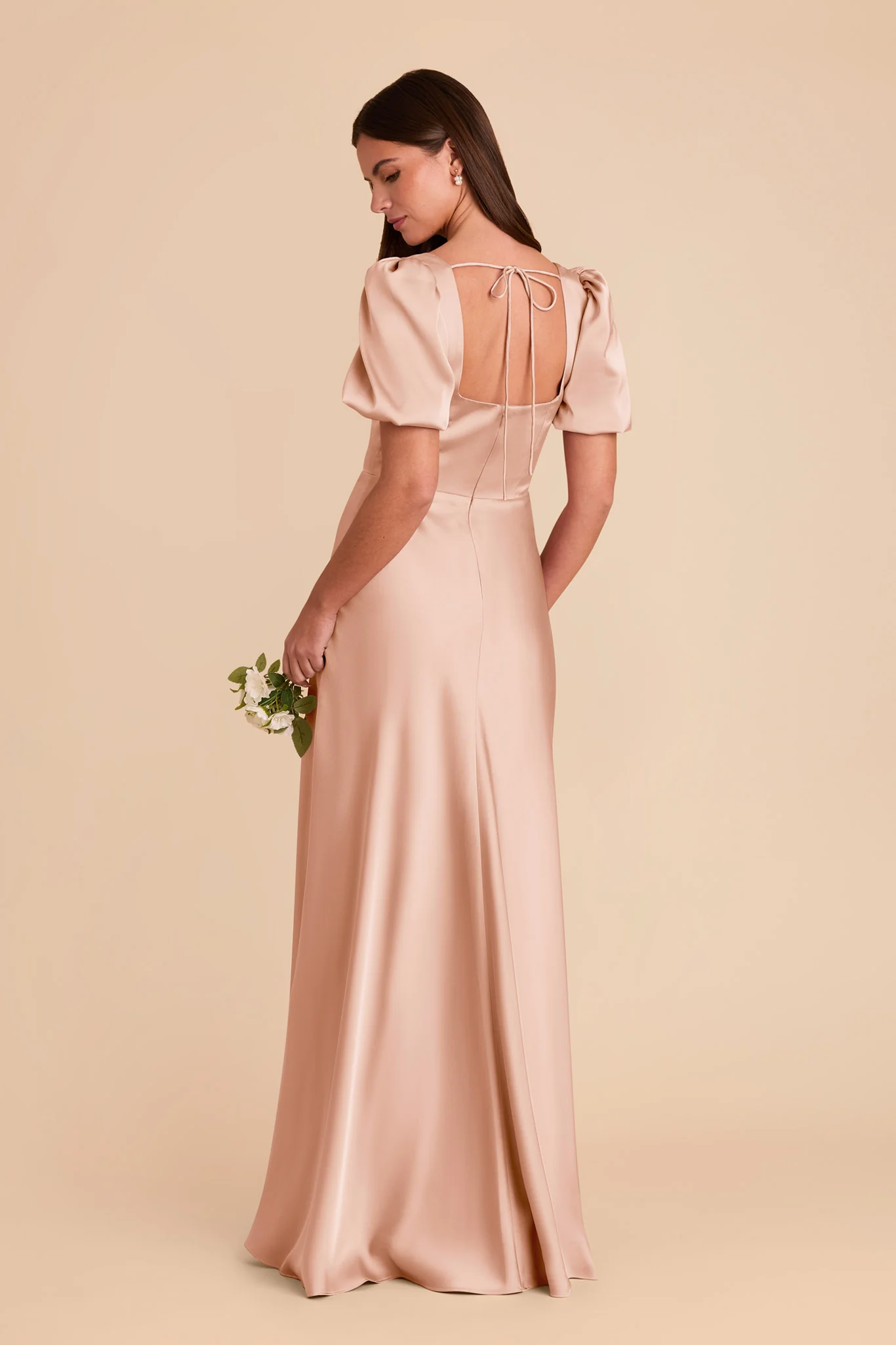 Judy Matte Satin Dress - Rose Gold - Image 4