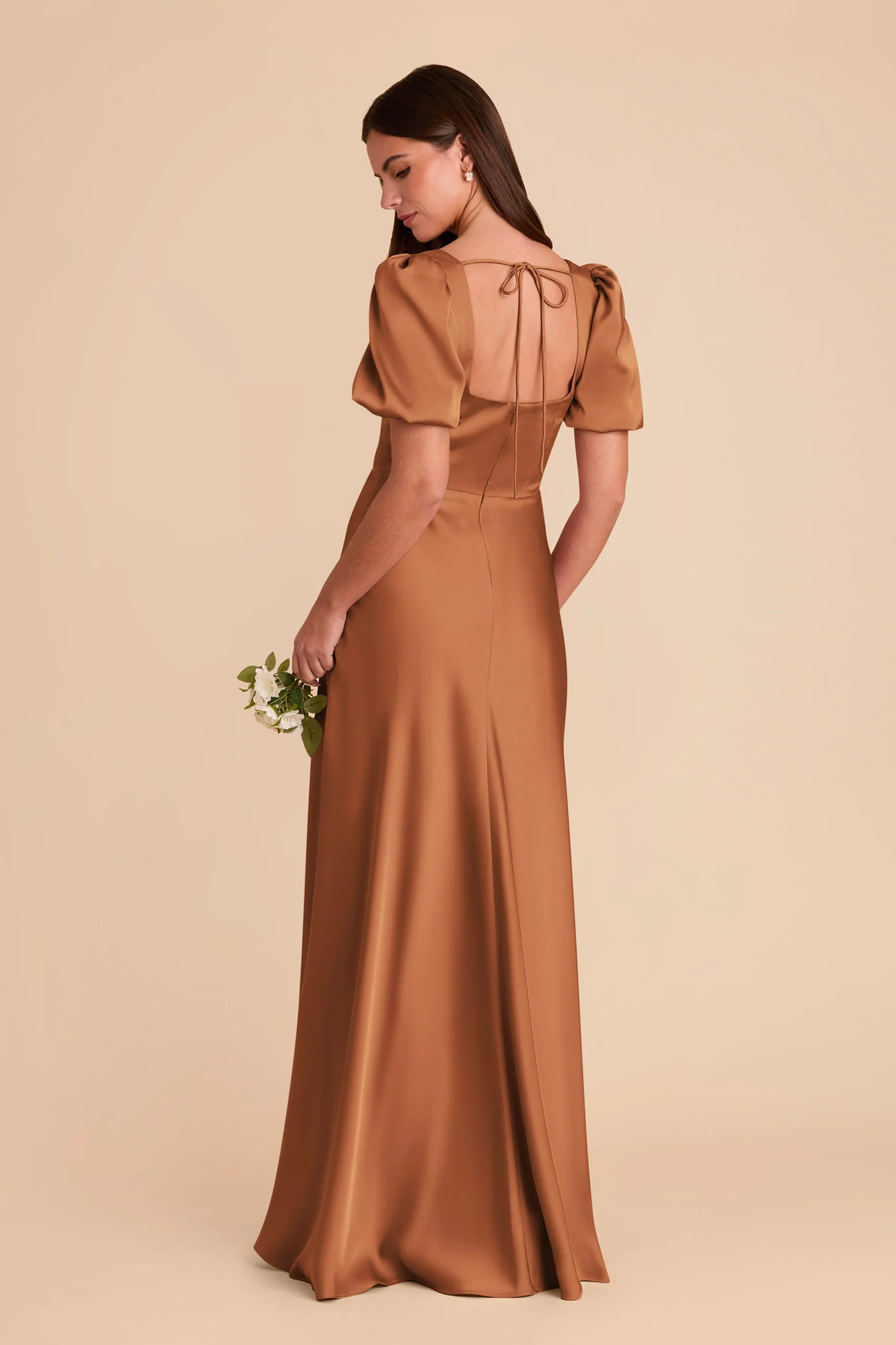 Judy Matte Satin Dress - Rust - Image 4