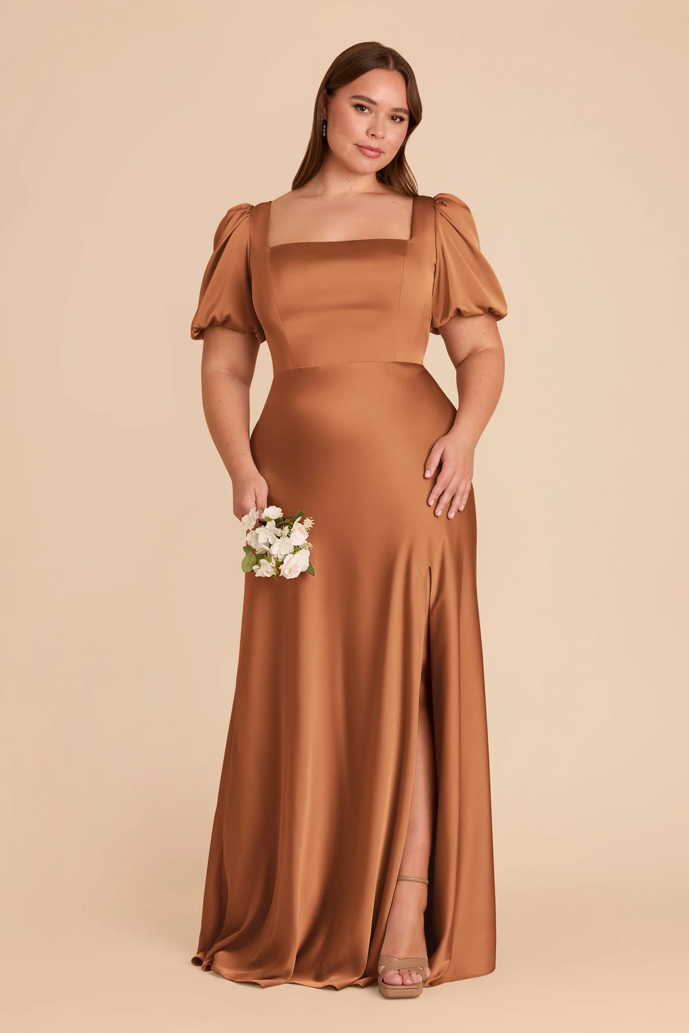 Judy Matte Satin Dress - Rust - Image 6