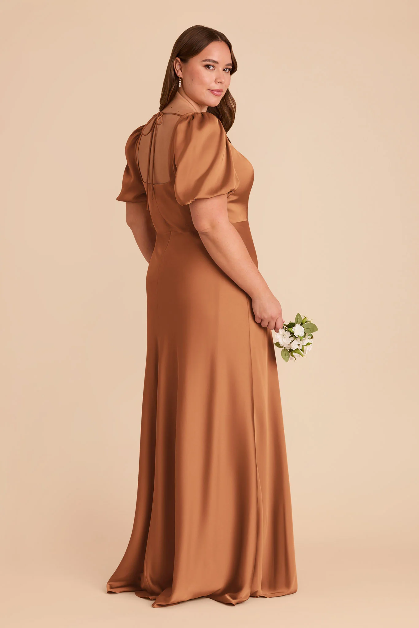 Judy Matte Satin Dress - Rust - Image 7