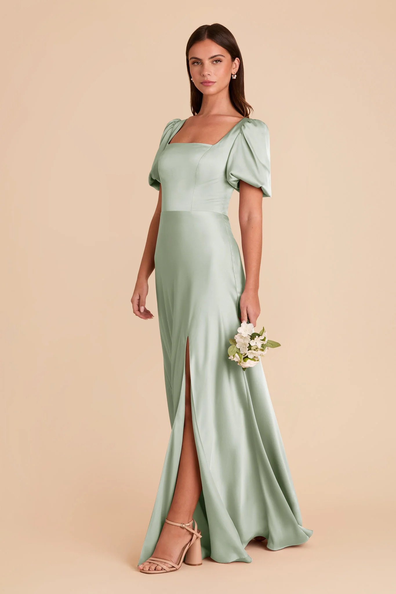 Judy Matte Satin Dress - Sage - Image 5
