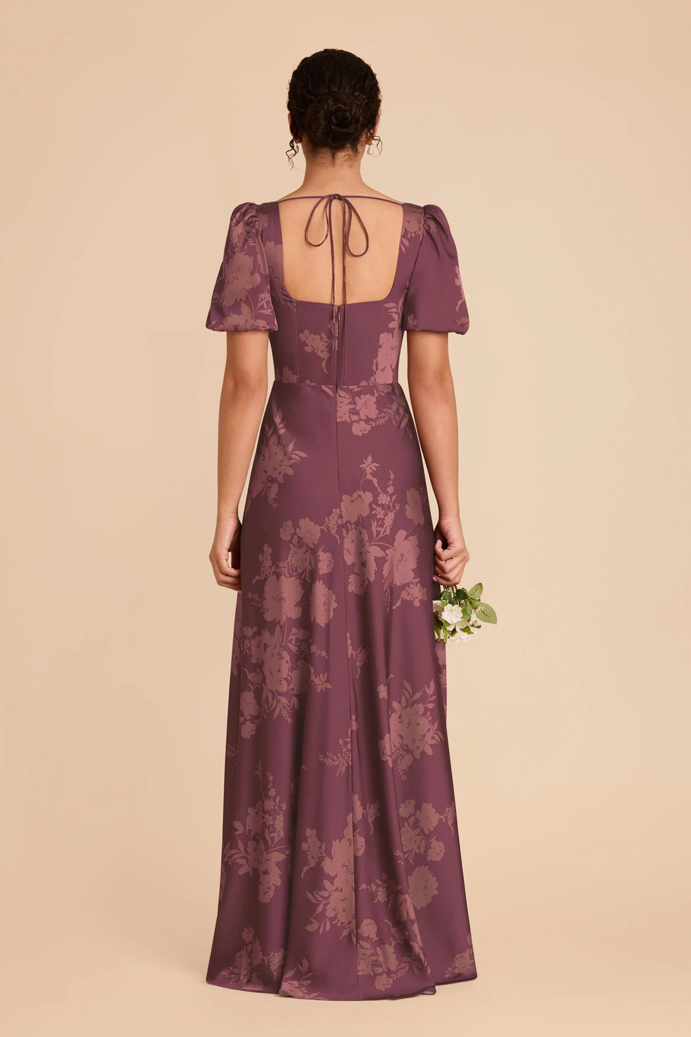 Judy Matte Satin Dress - Sangria Whimsical Blooms - Image 4