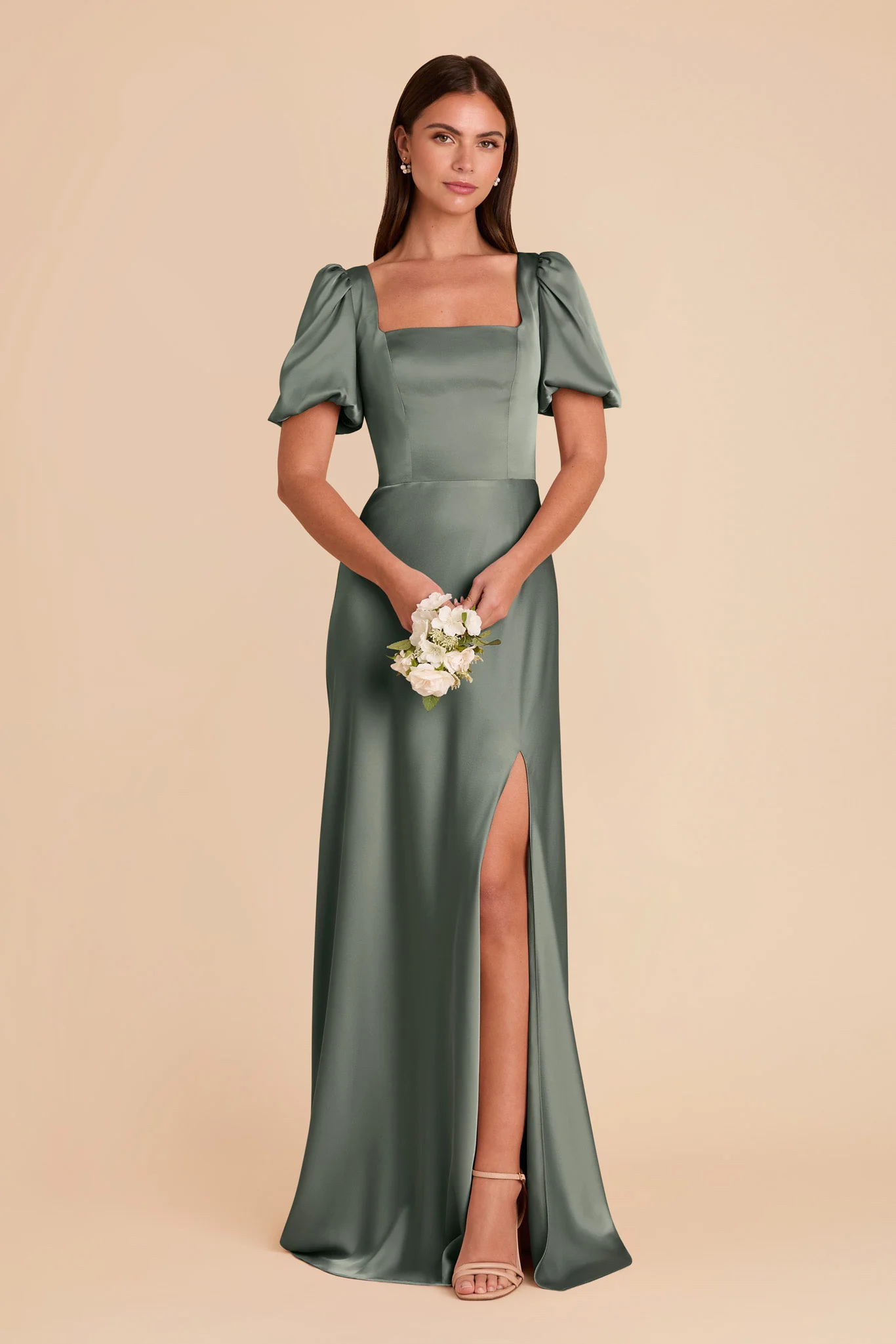 Judy Matte Satin Dress - Sea Glass - Image 3
