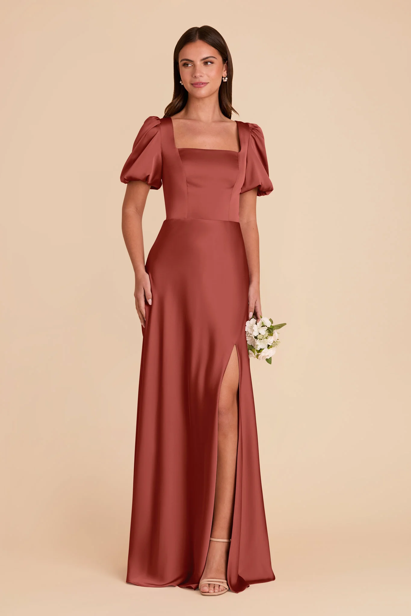 Judy Matte Satin Dress - Spice - Image 3