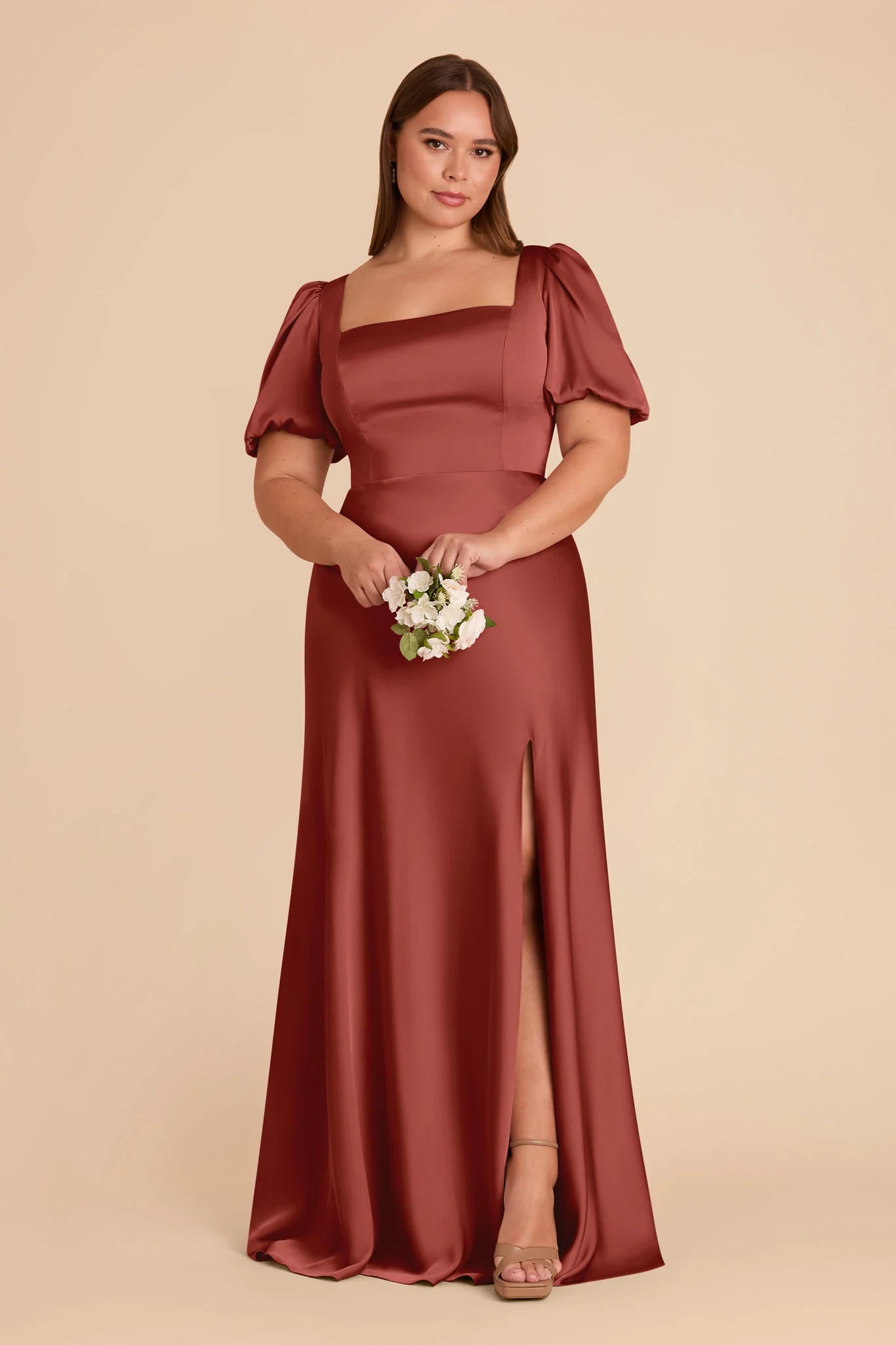 Judy Matte Satin Dress - Spice - Image 6