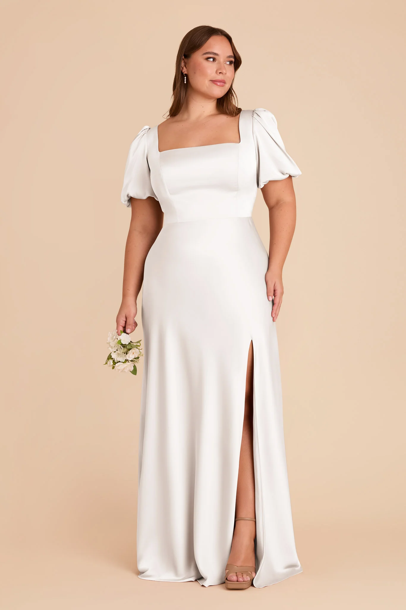 Judy Matte Satin Dress - White - Image 8