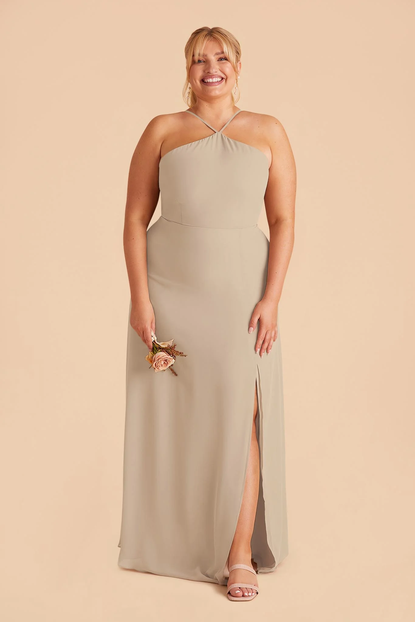 Juliet Chiffon Dress - Almond - Image 2