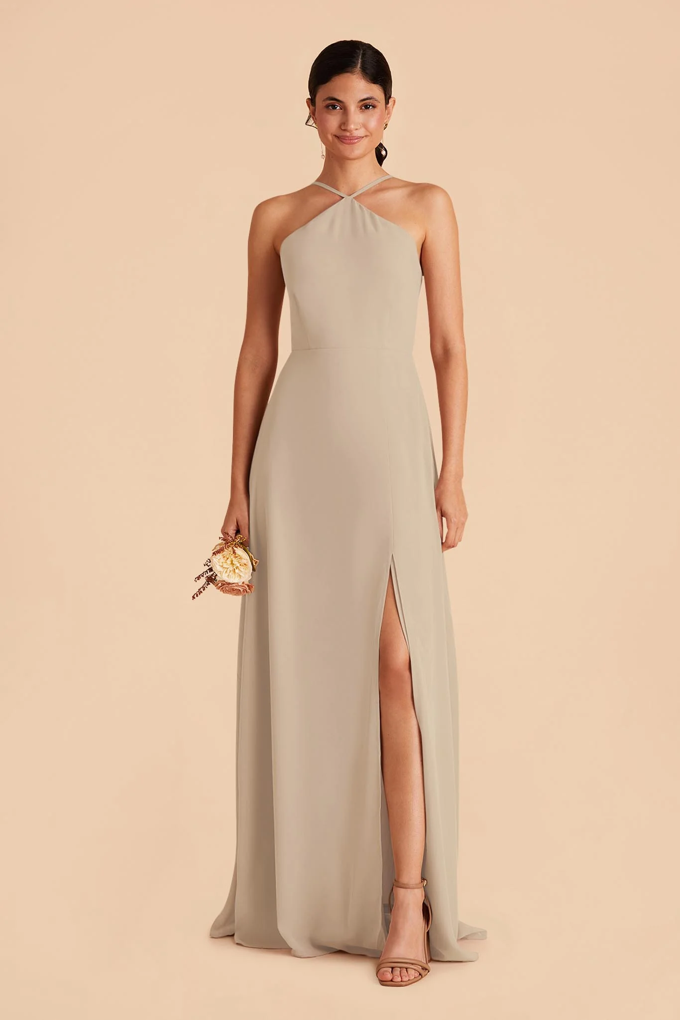 Juliet Chiffon Dress - Almond - Image 3