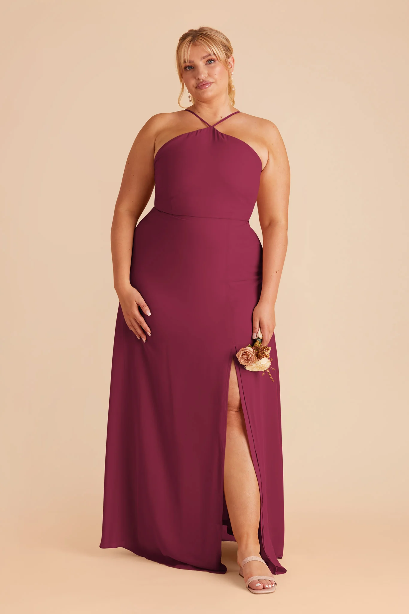 Juliet Chiffon Dress - Berry - Image 6