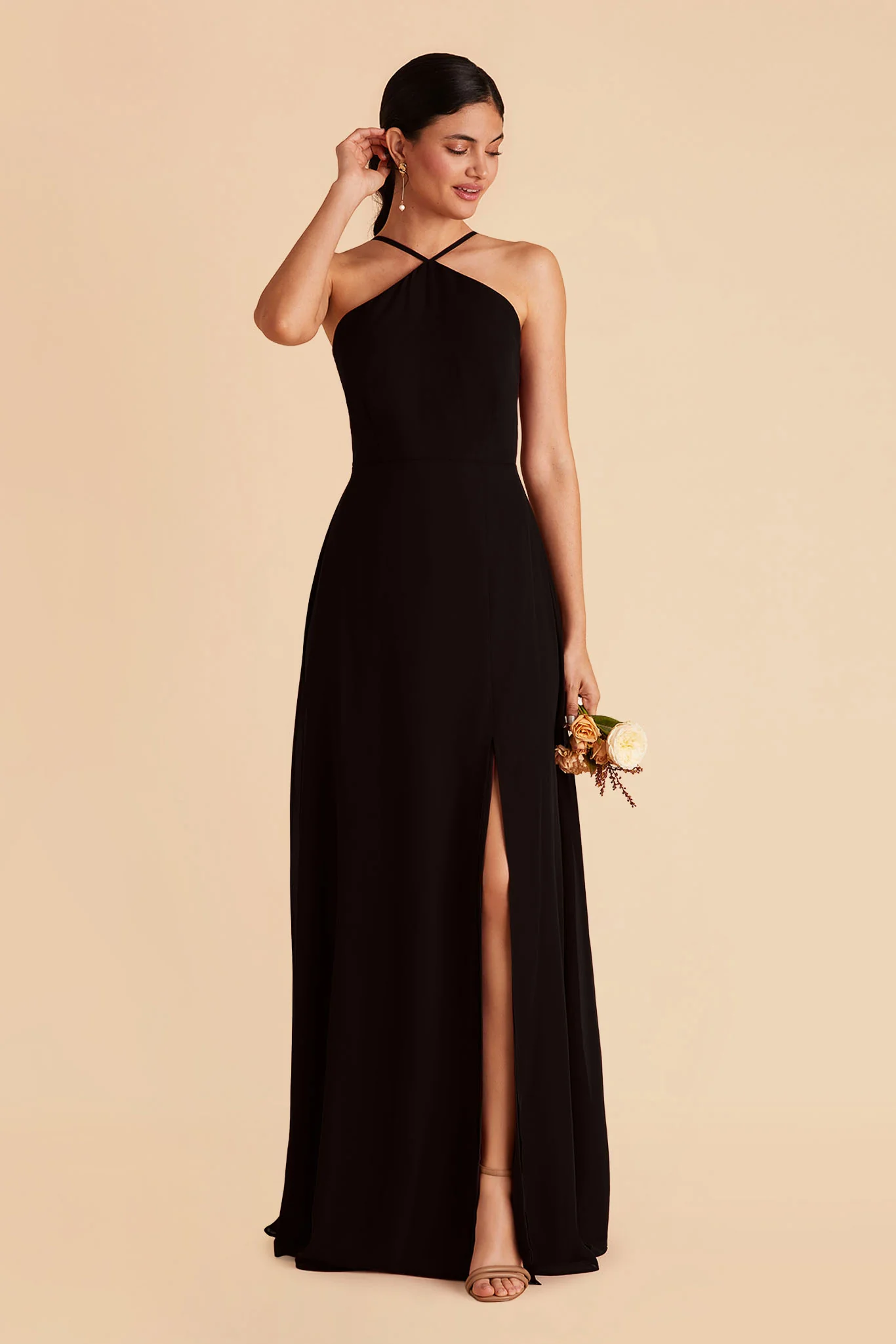 Juliet Chiffon Dress - Black - Image 4
