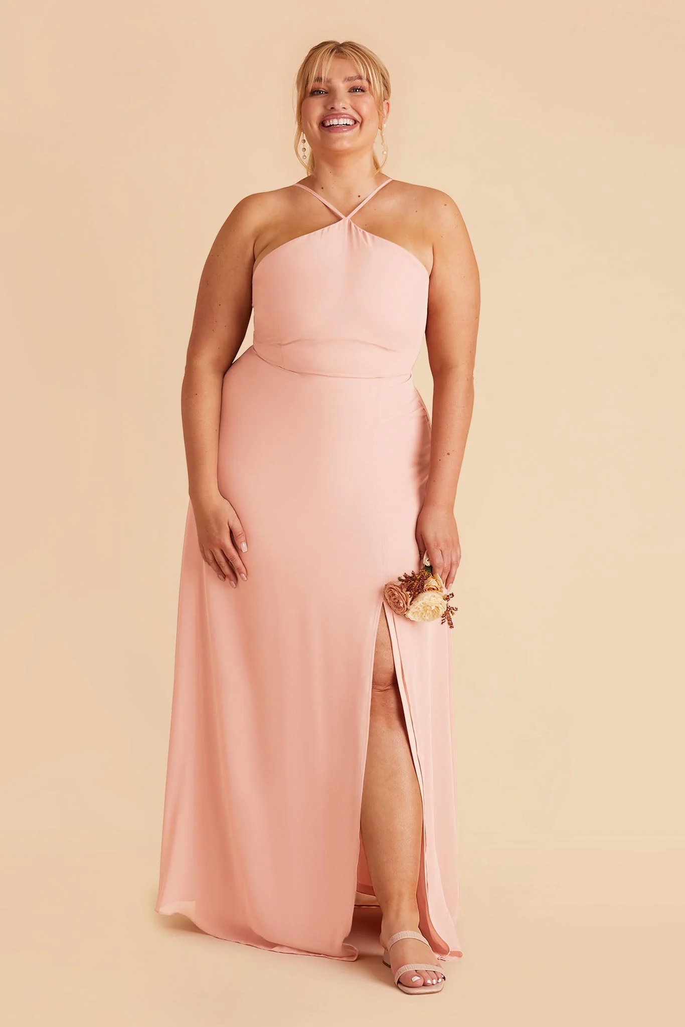 Juliet Chiffon Dress - Blush Pink - Image 6