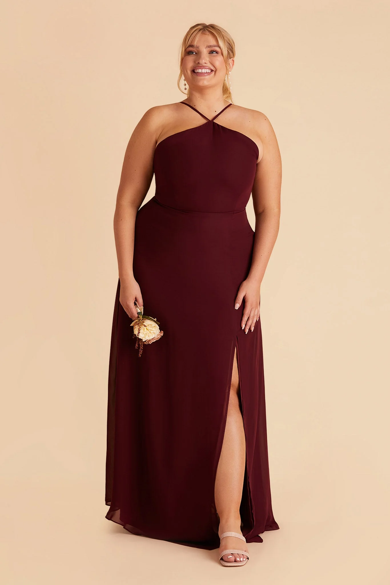 Juliet Chiffon Dress - Cabernet - Image 10