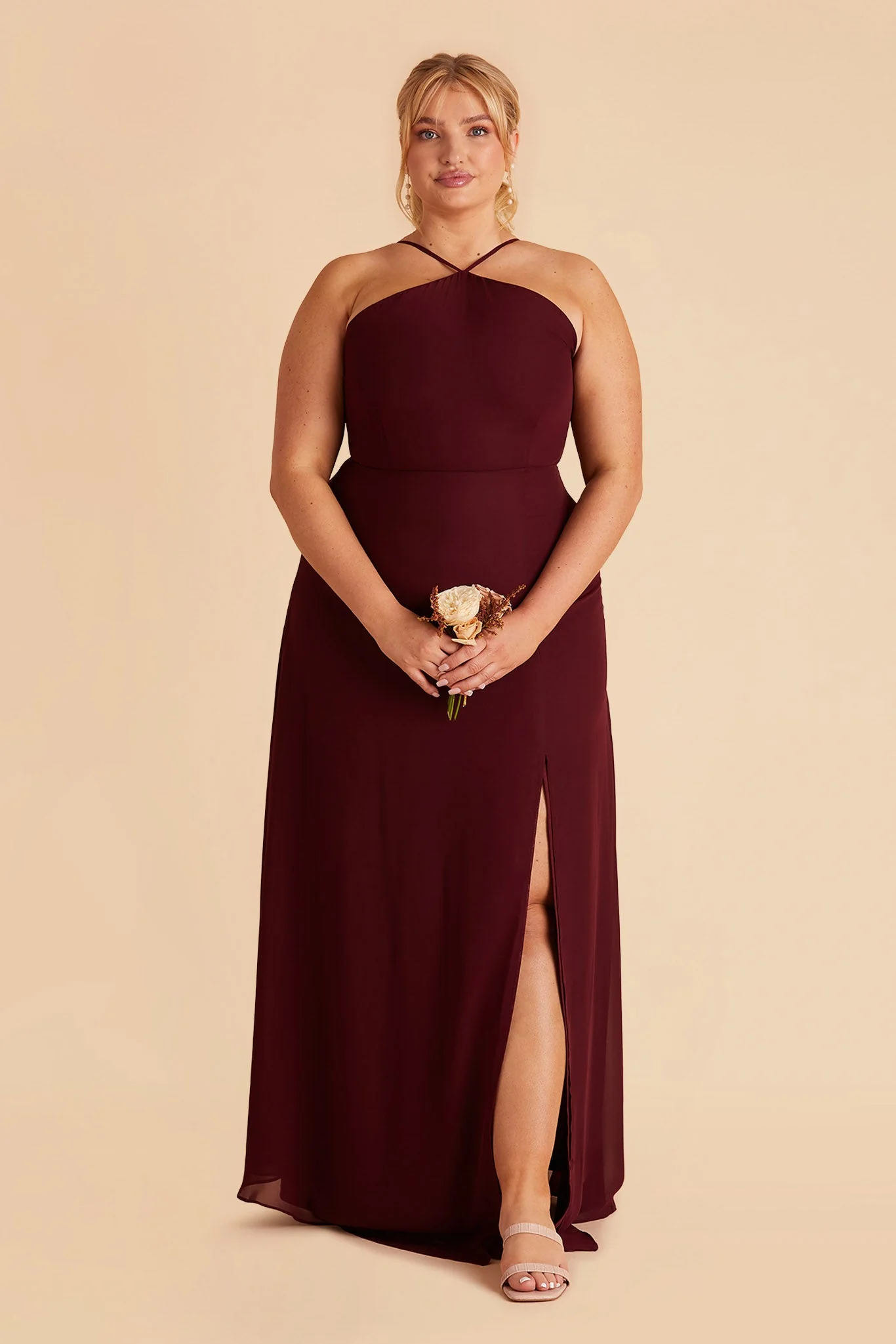 Juliet Chiffon Dress - Cabernet - Image 11