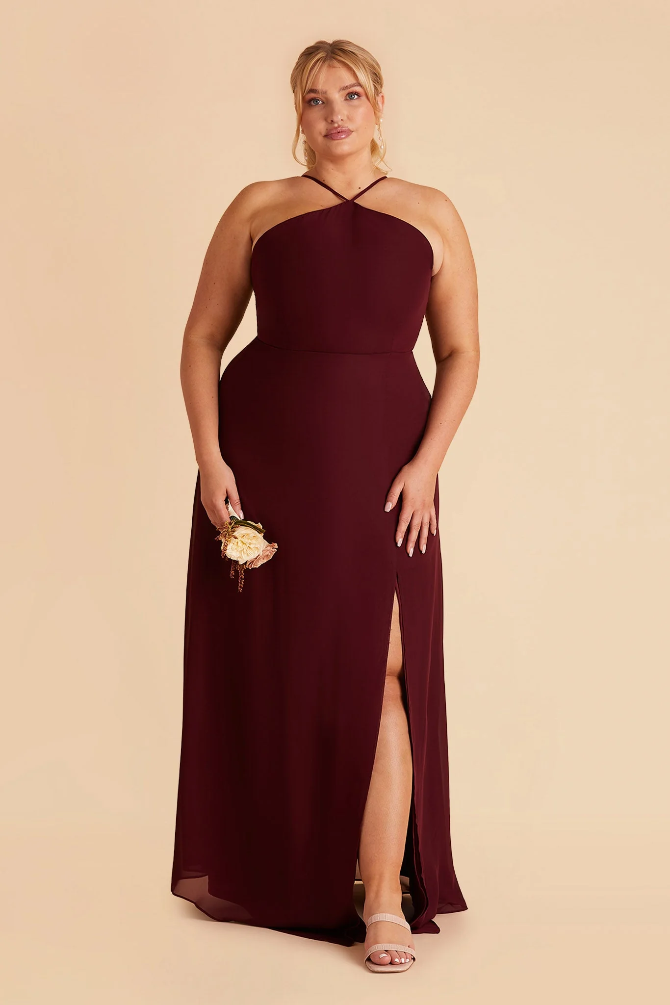 Juliet Chiffon Dress - Cabernet - Image 12