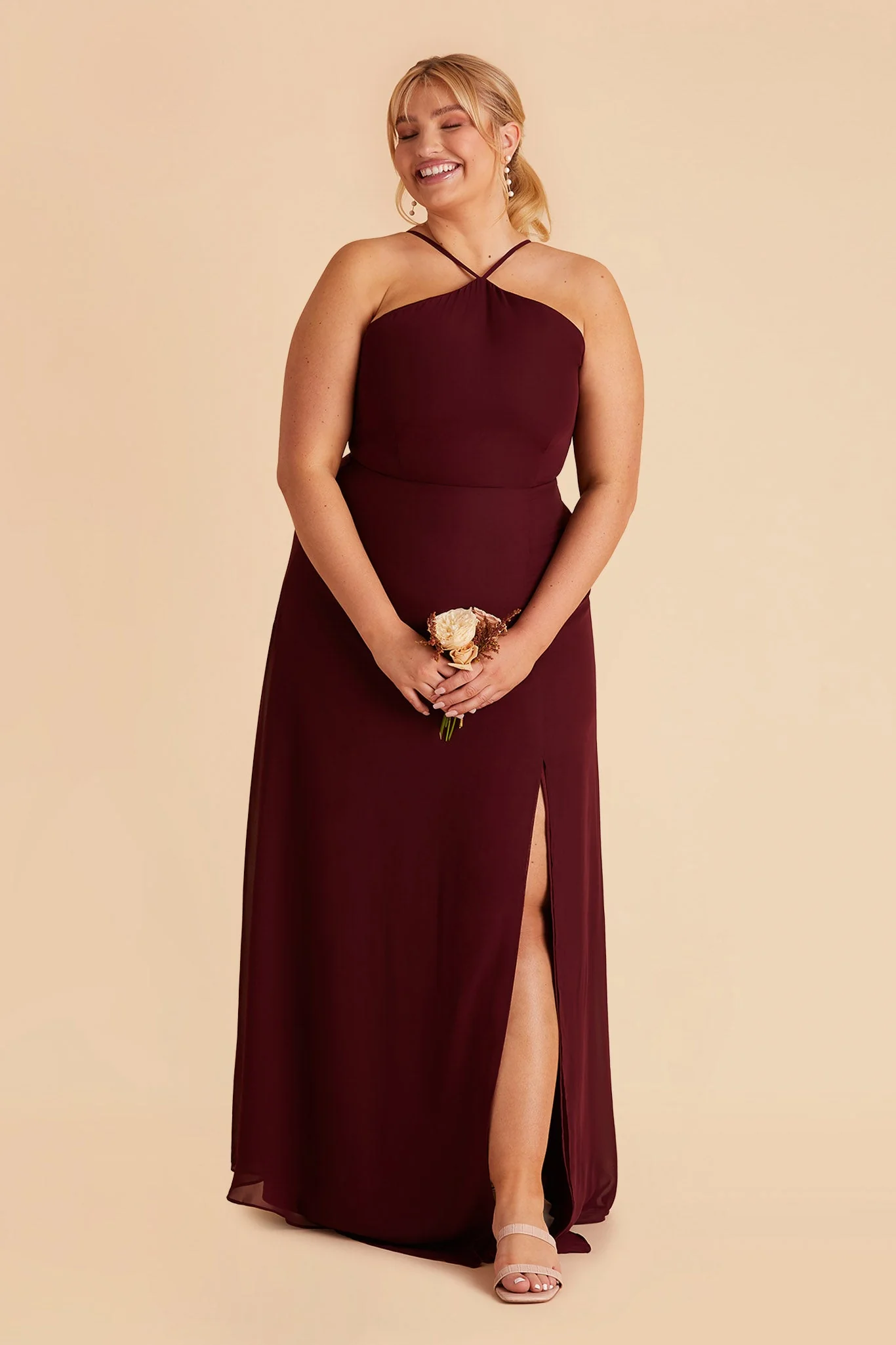 Juliet Chiffon Dress - Cabernet - Image 2