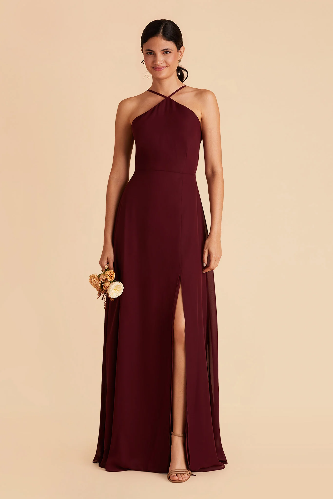 Juliet Chiffon Dress - Cabernet - Image 3