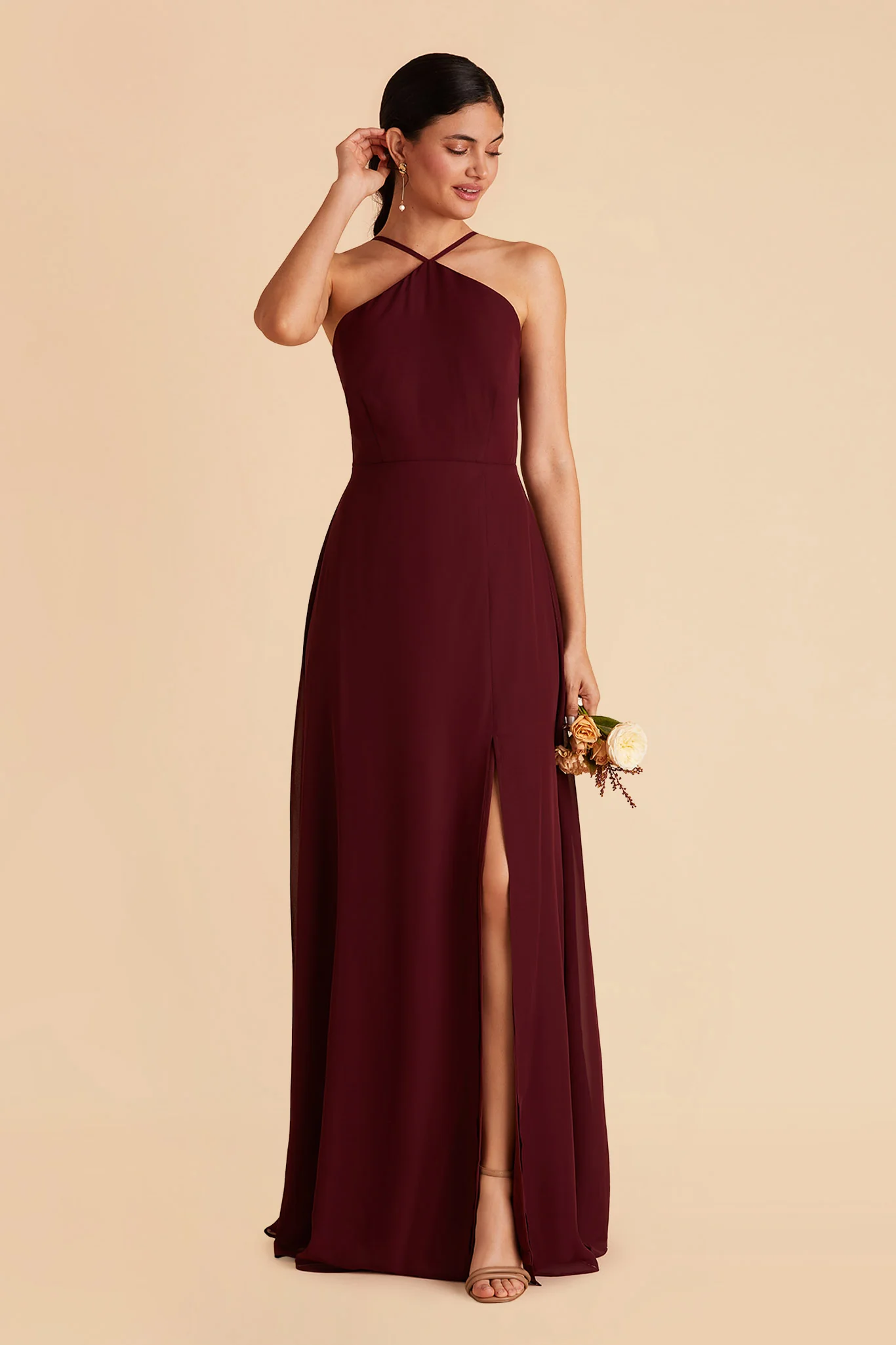 Juliet Chiffon Dress - Cabernet - Image 6