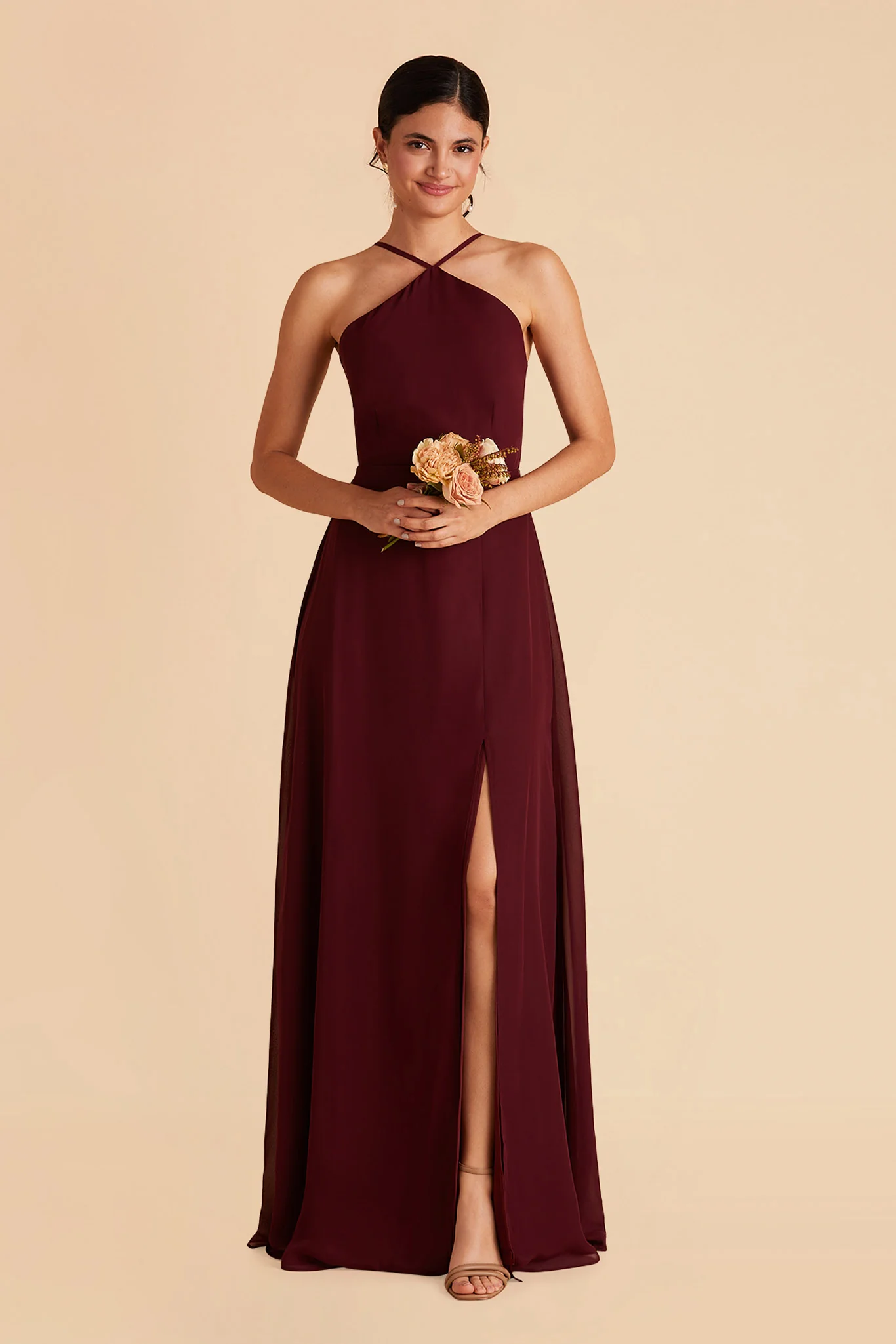Juliet Chiffon Dress - Cabernet - Image 7