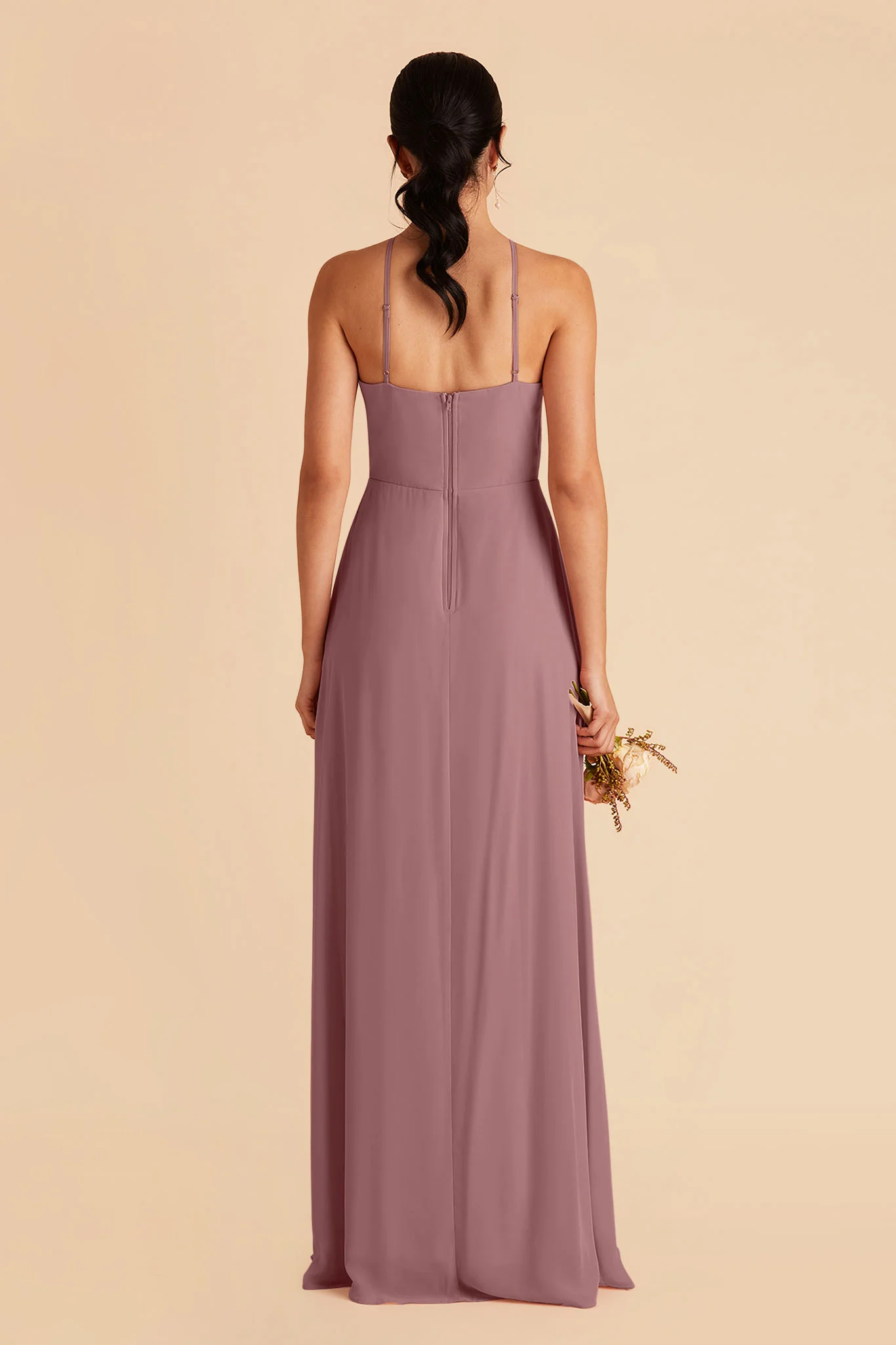Juliet Chiffon Dress - Dark Mauve - Image 5