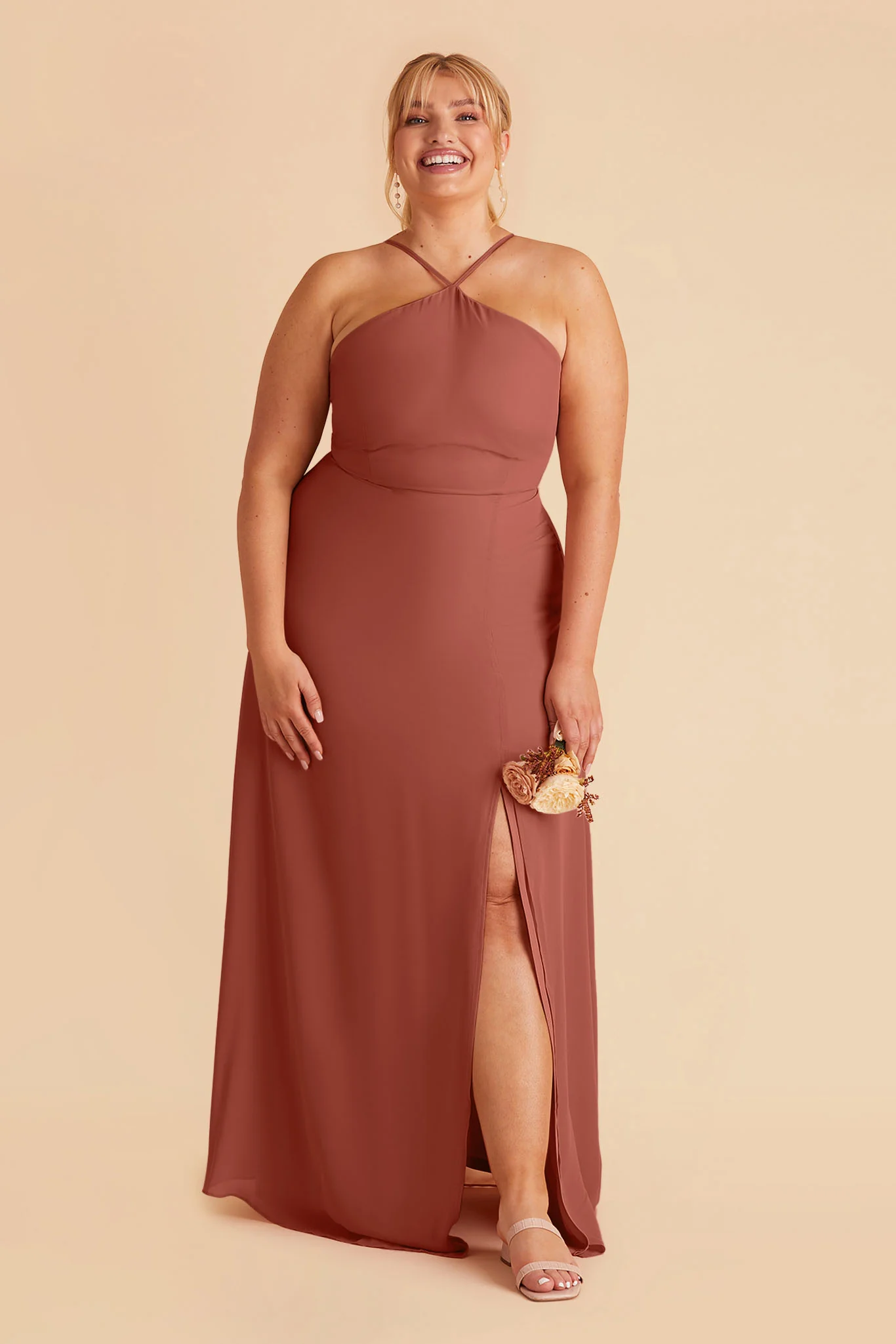 Juliet Chiffon Dress - Desert Rose - Image 2