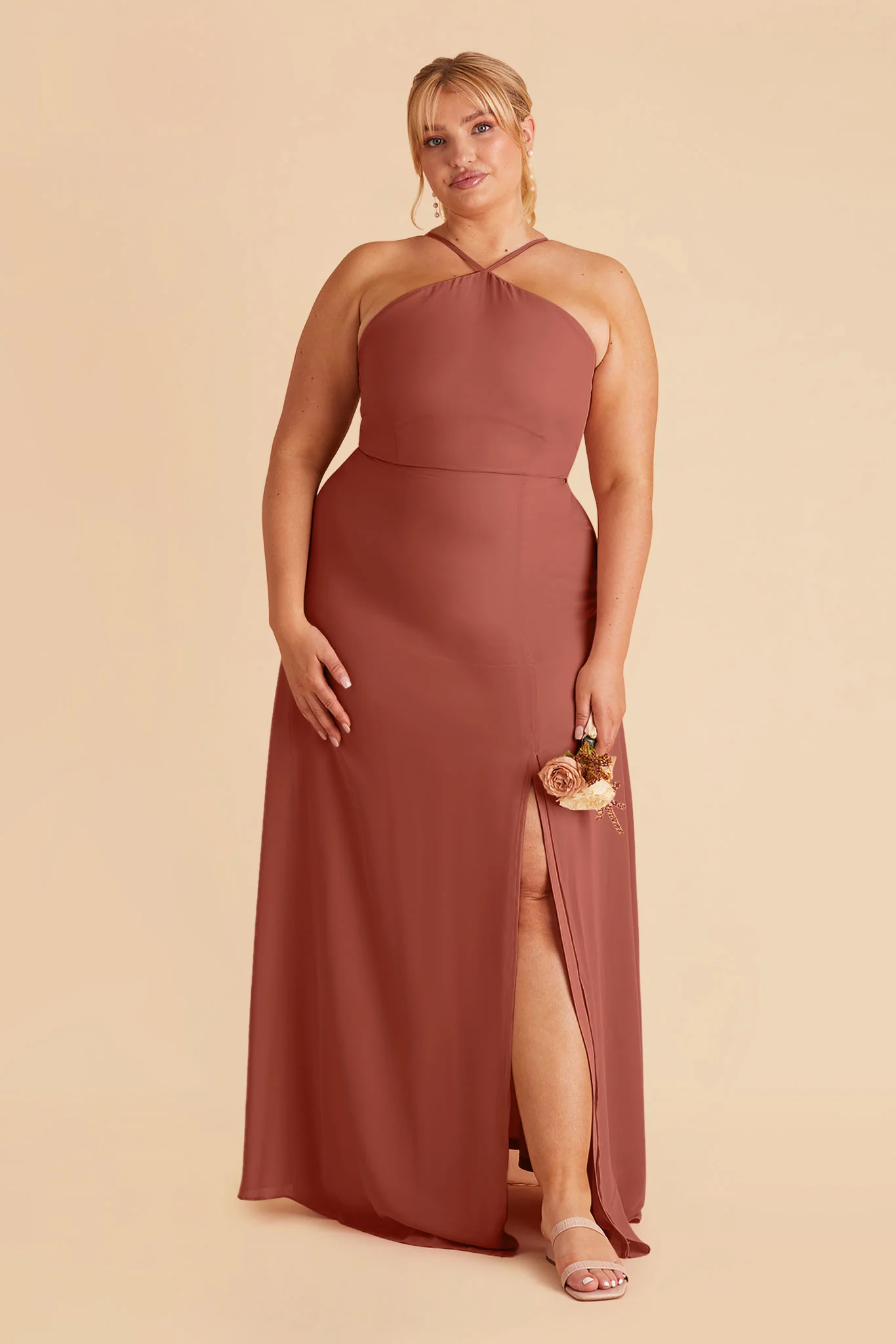 Juliet Chiffon Dress - Desert Rose - Image 6