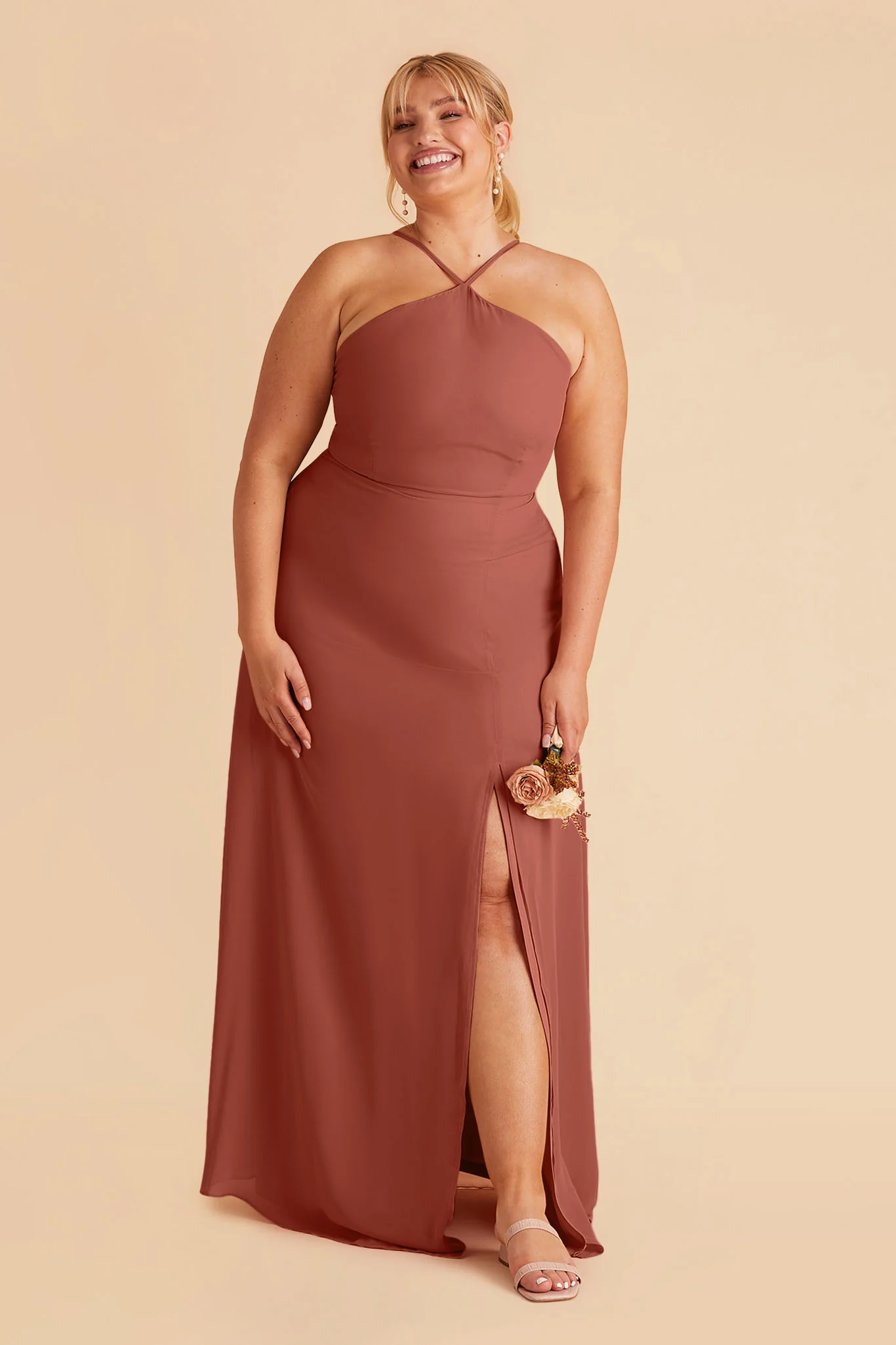 Juliet Chiffon Dress - Desert Rose - Image 7